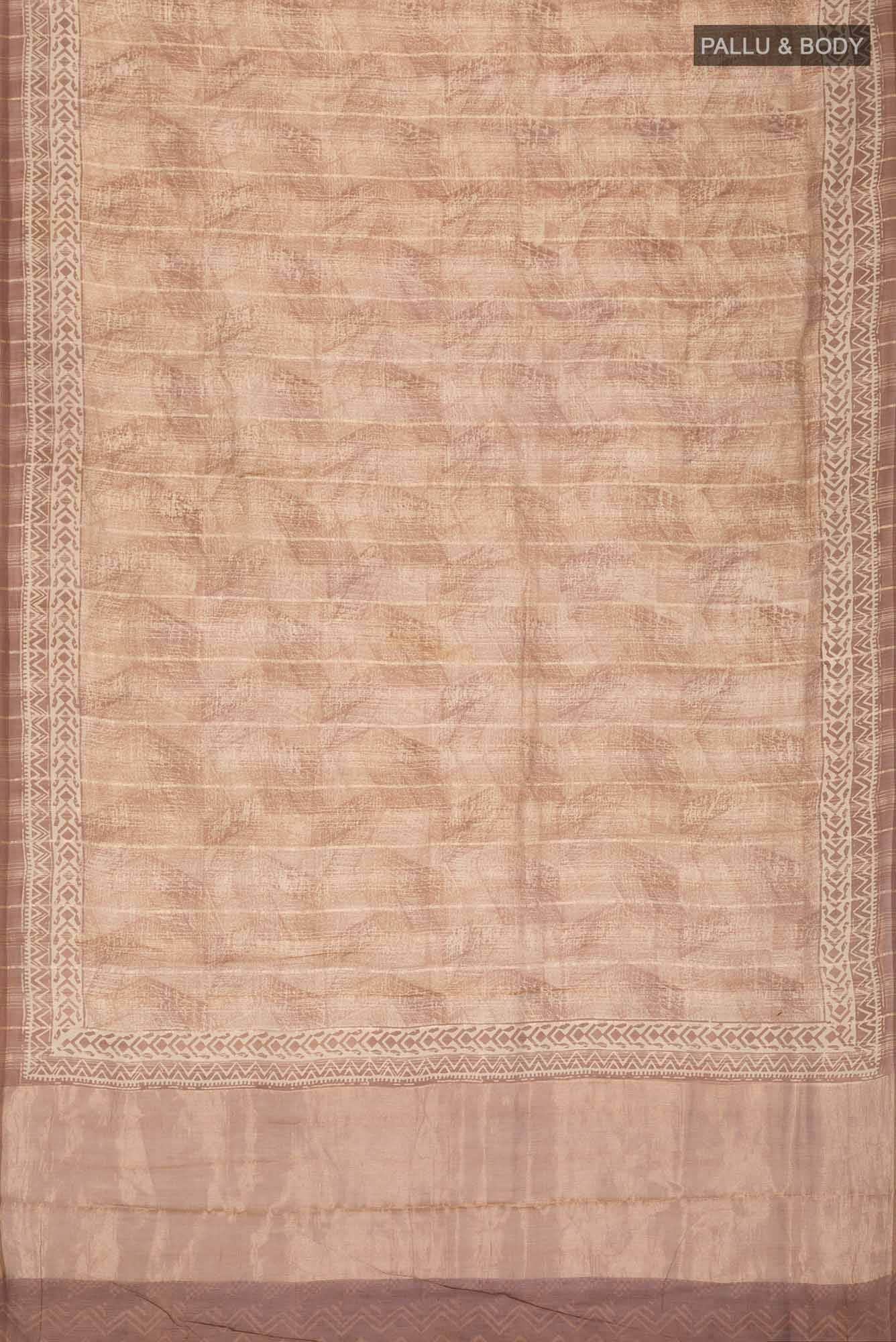 Brown Chanderi Silk Cotton Saree
