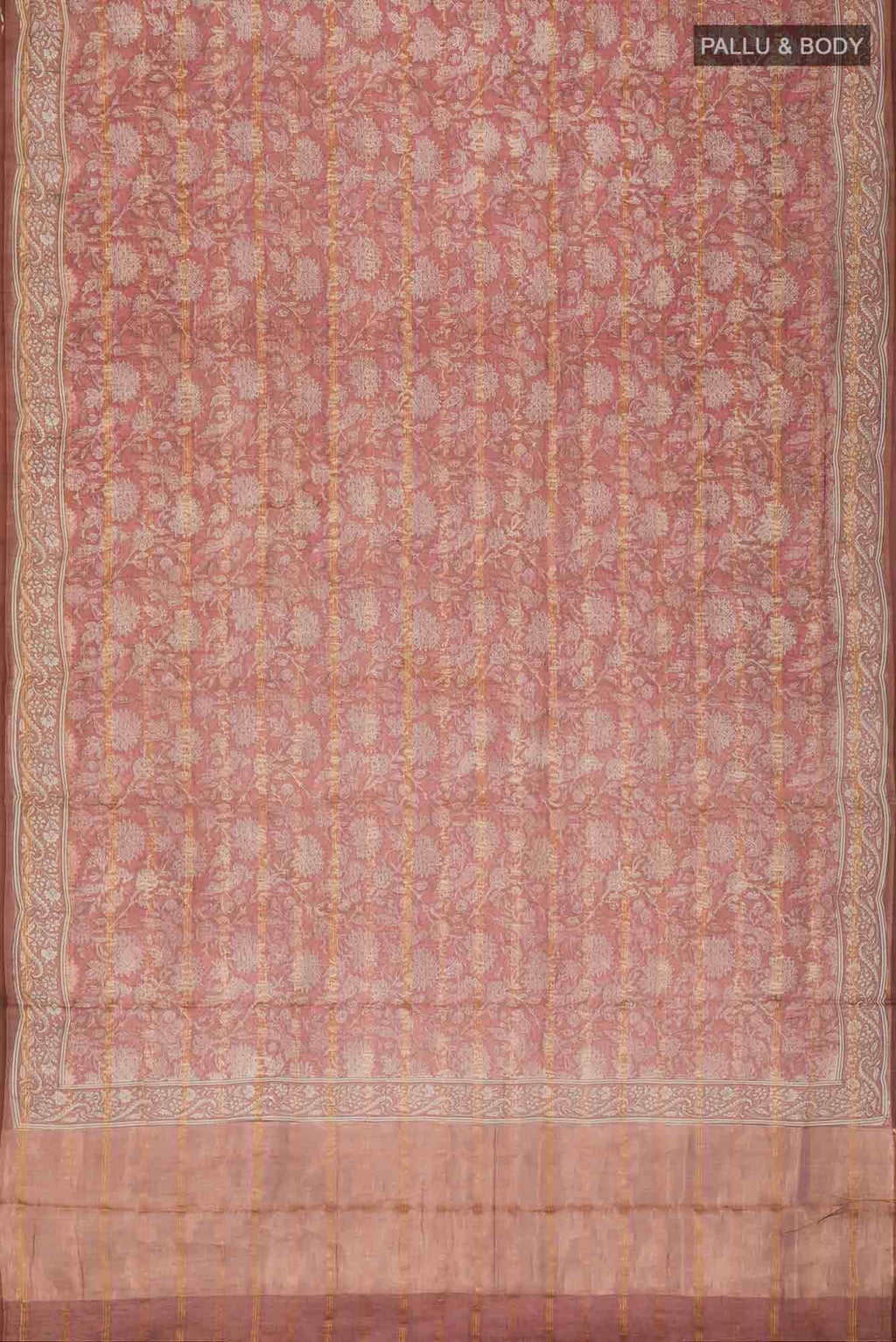 Brown Chanderi Silk Cotton Saree