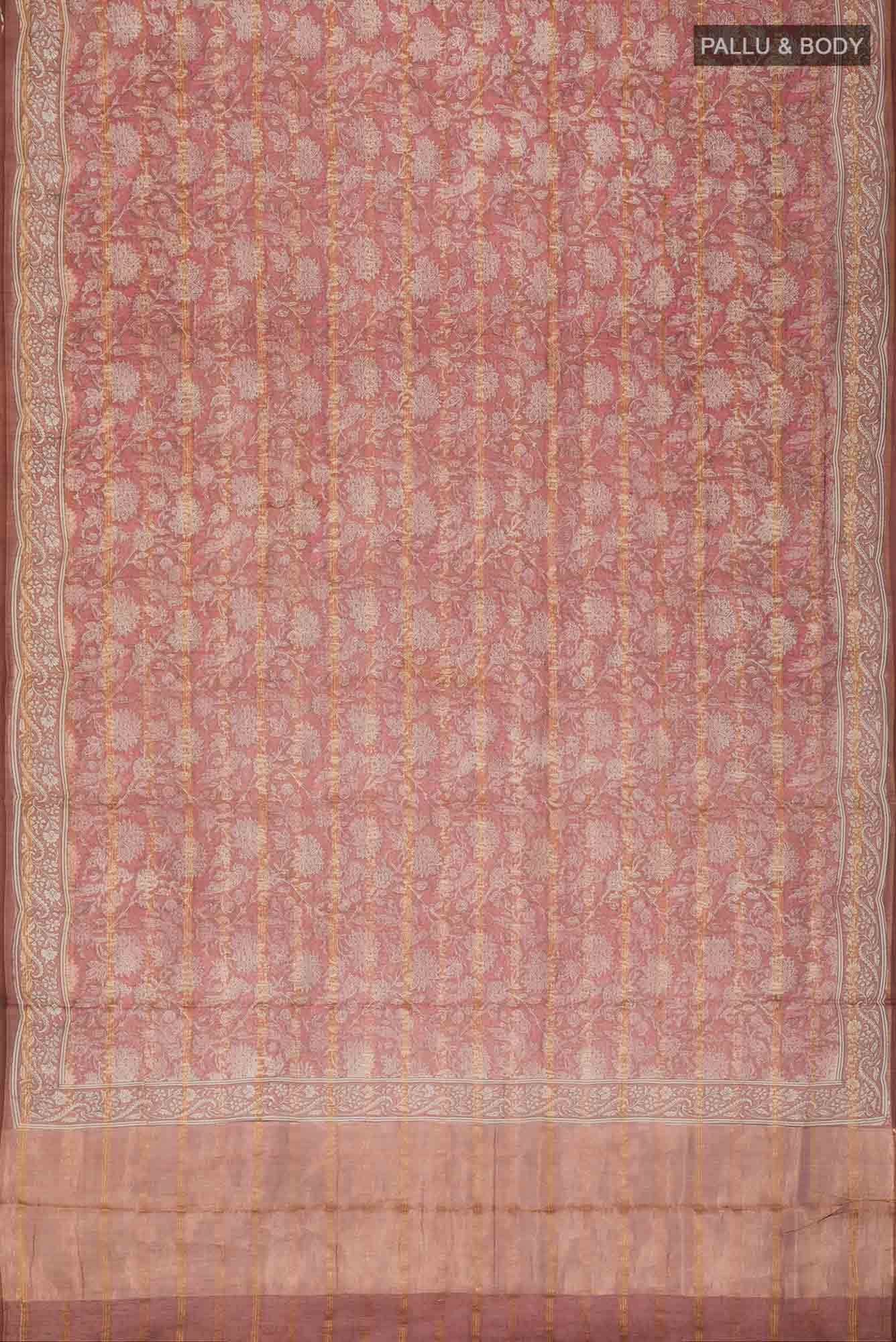 Brown Chanderi Silk Cotton Saree