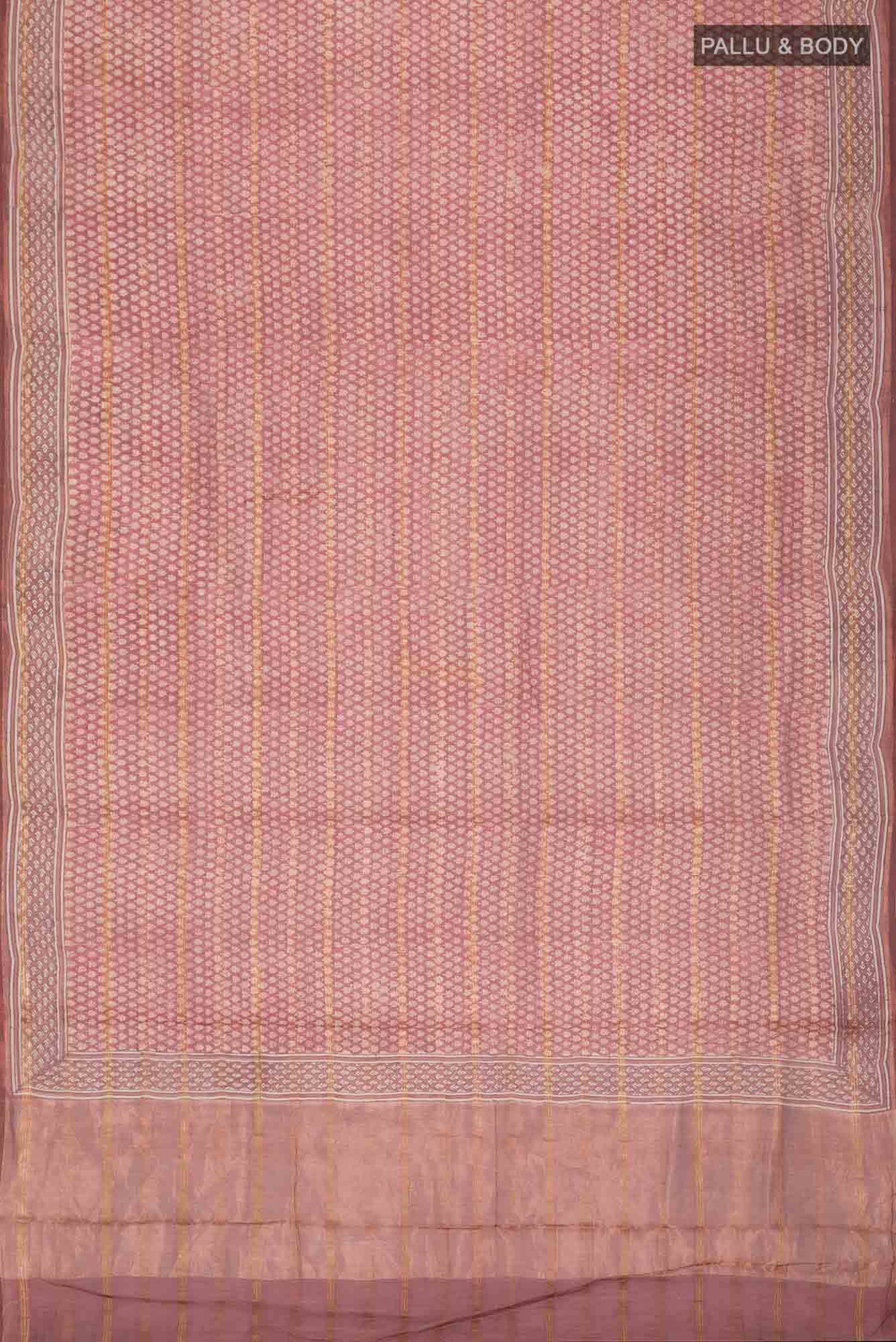 Brown Chanderi Silk Cotton Saree