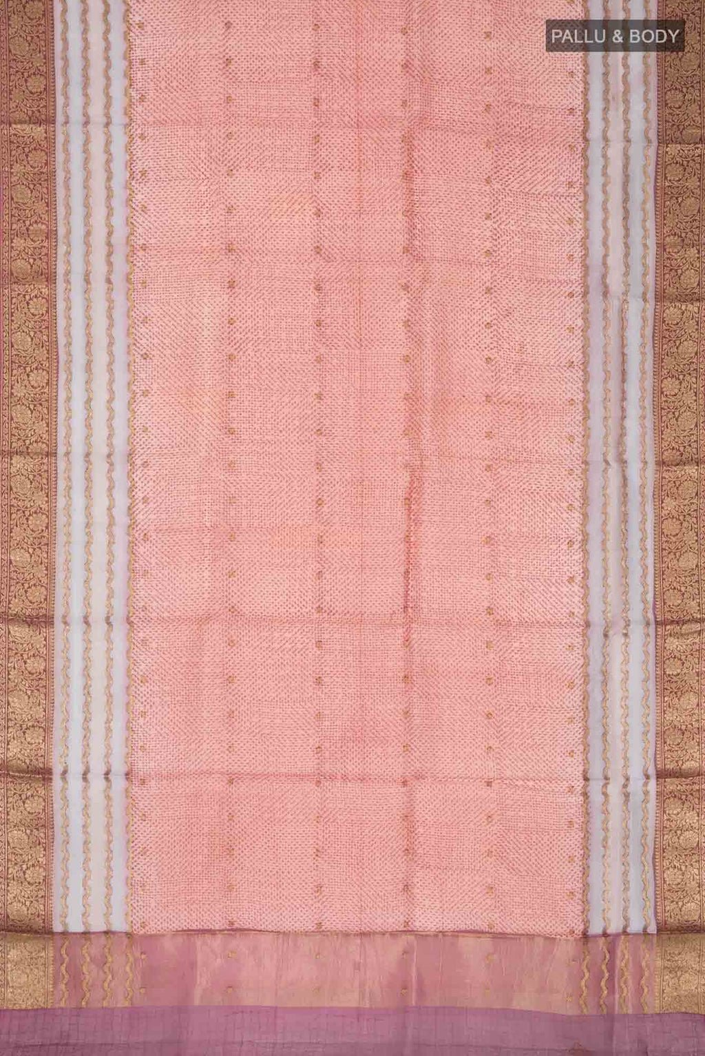 Peach Organza Silk Saree