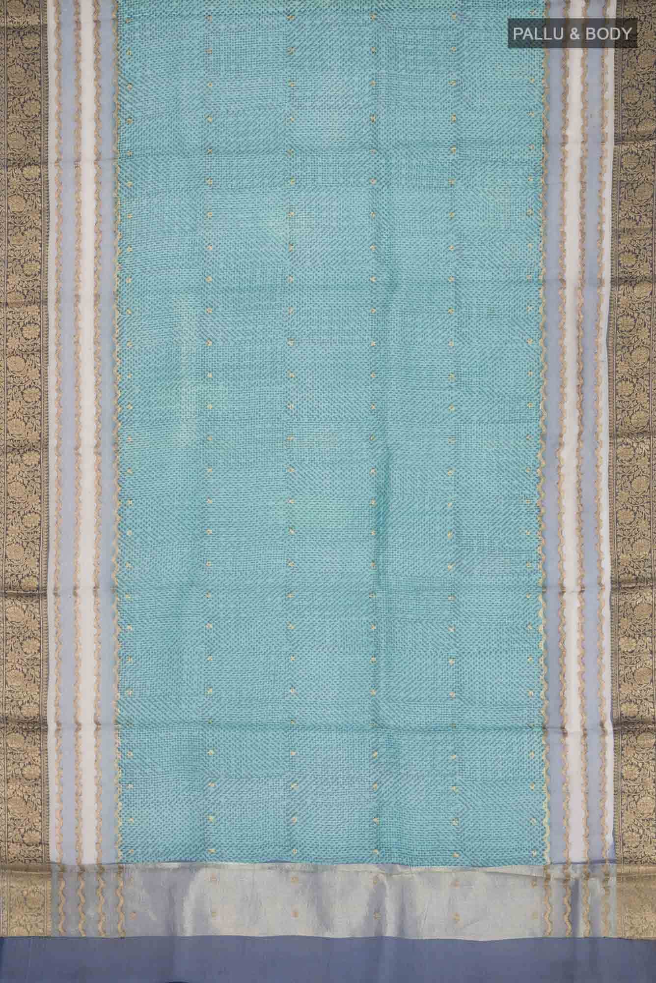 Blue Organza Silk Saree