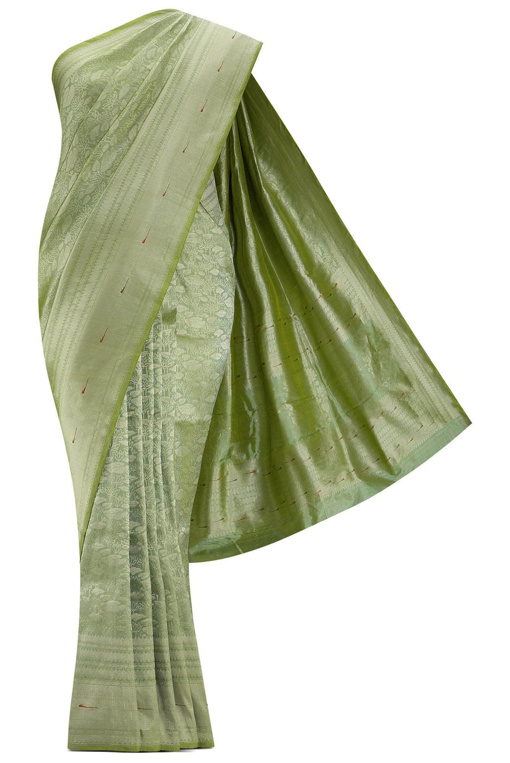 Green Dual Tone Banarasi Silk Saree