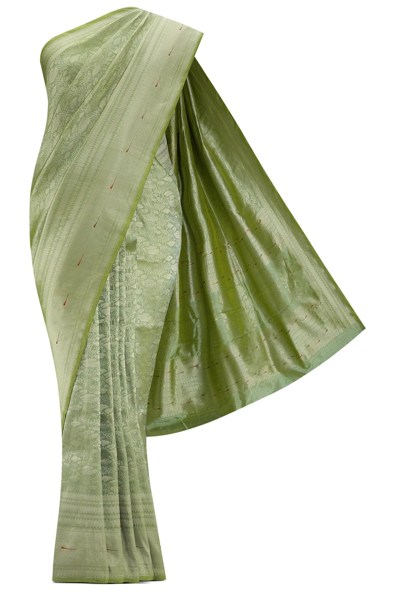 Green Dual Tone Banarasi Silk Saree