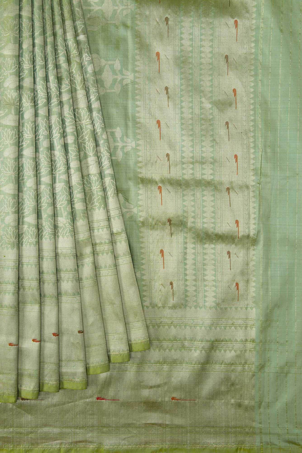 Green Dual Tone Banarasi Silk Saree