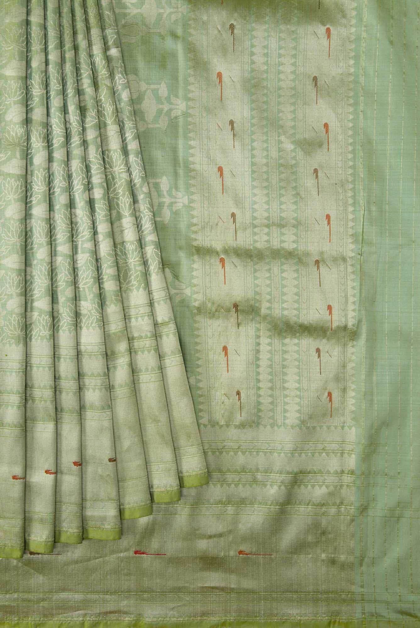 Green Dual Tone Banarasi Silk Saree
