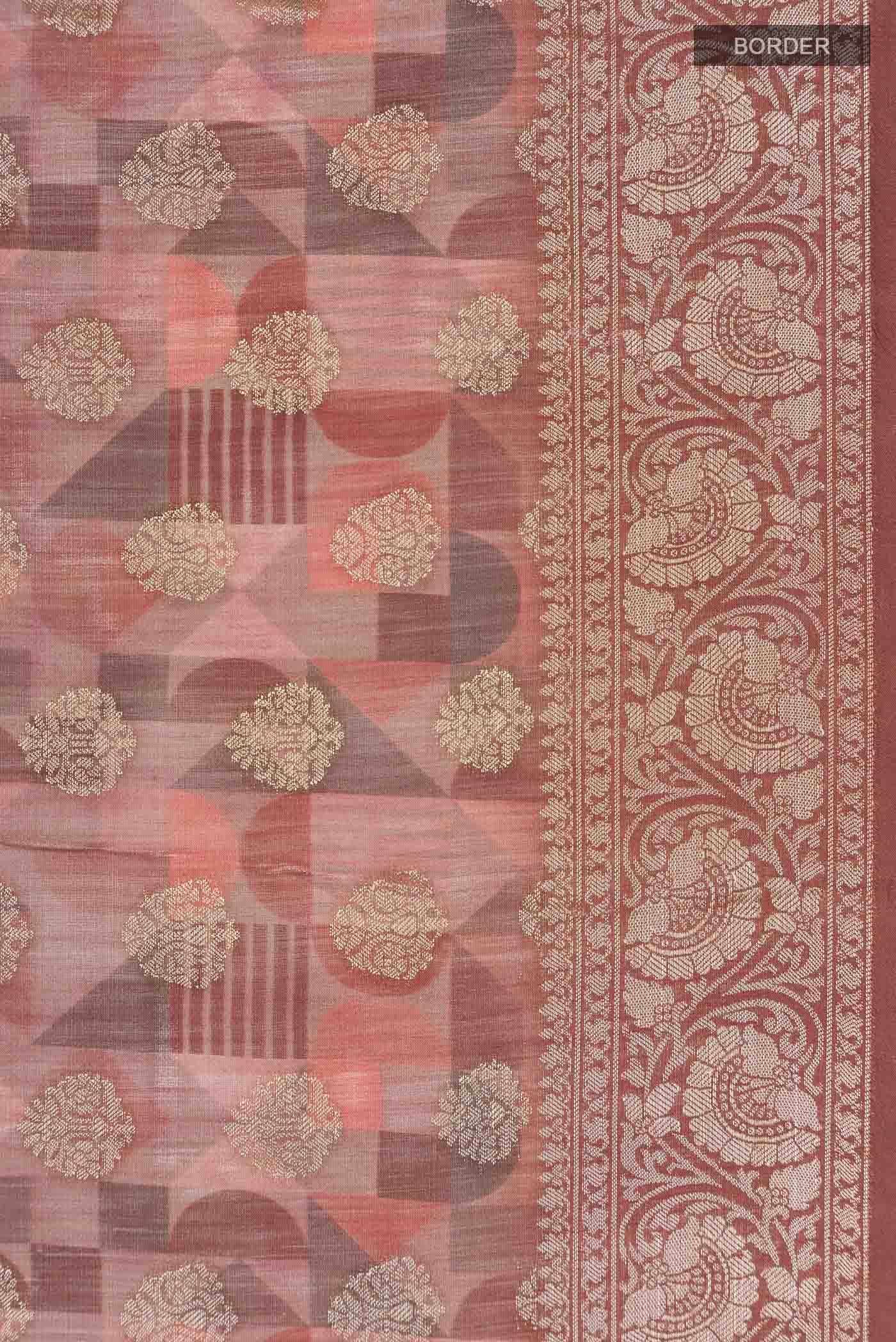 Rust Bhagalpuri Tussar Silk Saree