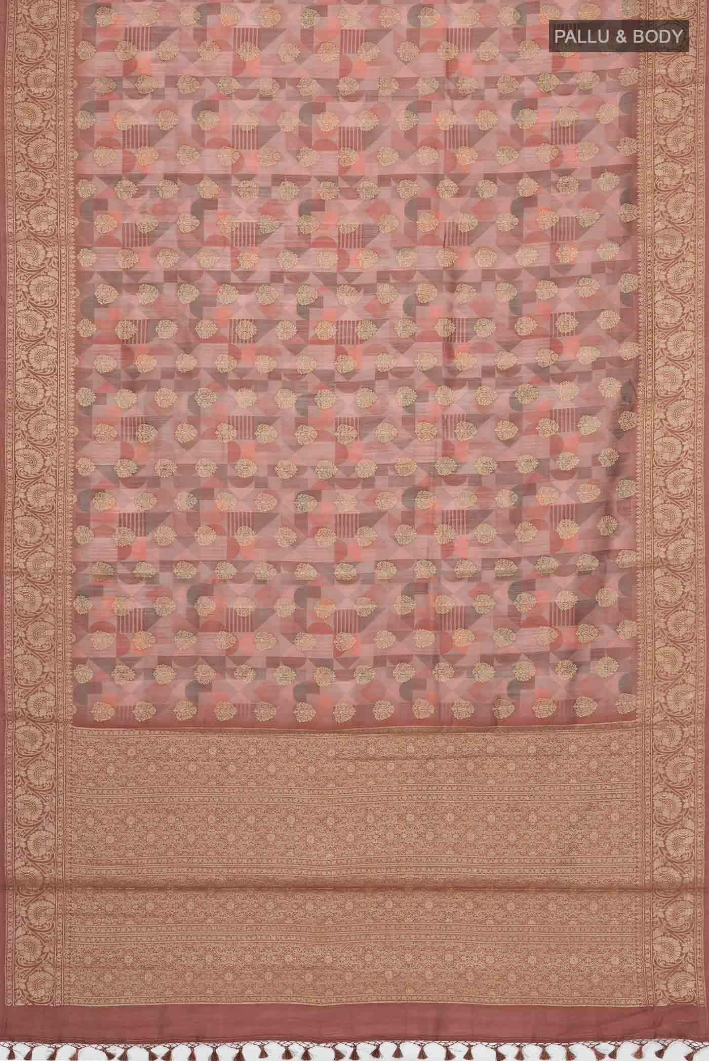 Rust Bhagalpuri Tussar Silk Saree