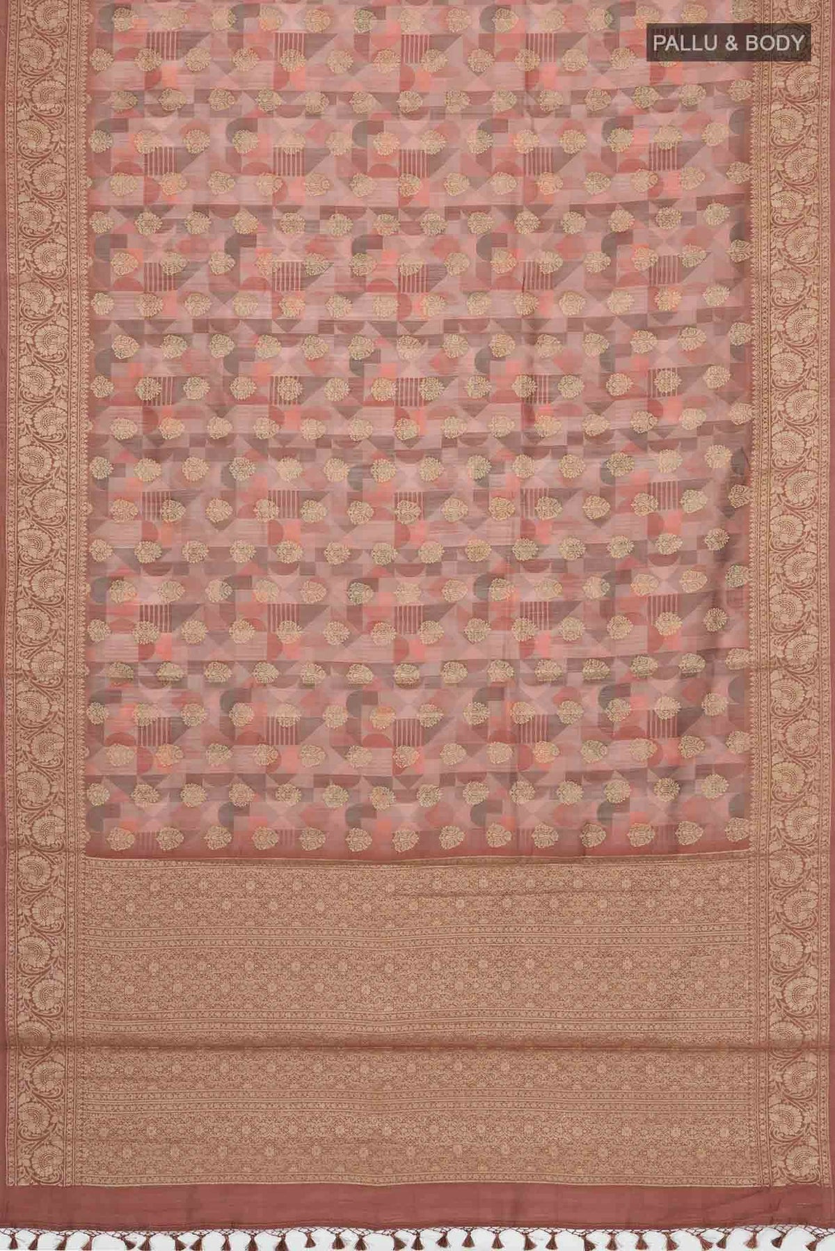 Rust Bhagalpuri Tussar Silk Saree