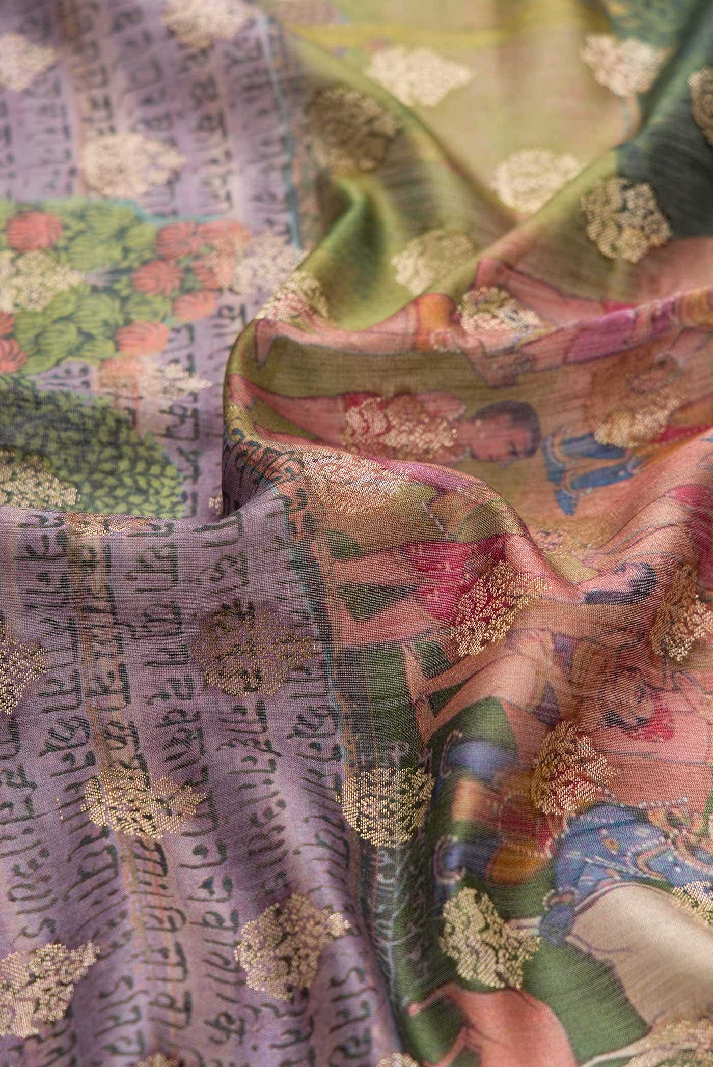 Golden Peach Dual Tone Tussar Silk Saree