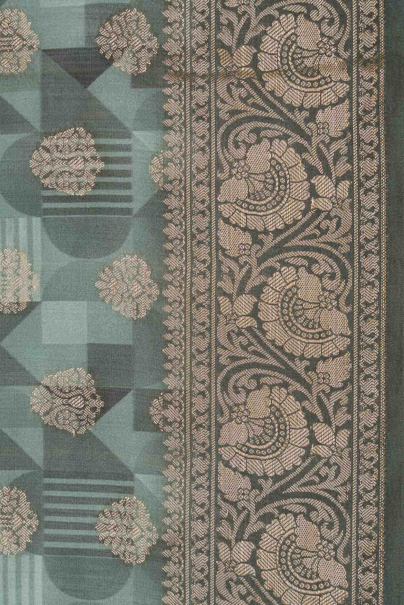 Grey Dual Tone Tussar Silk Saree