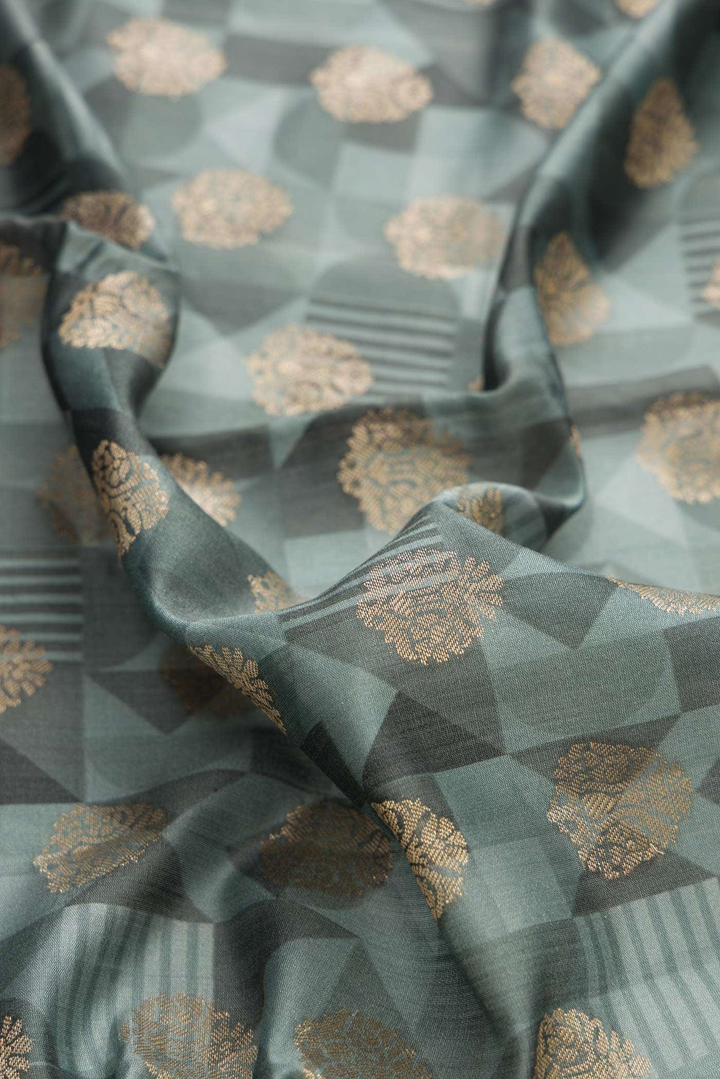 Grey Dual Tone Tussar Silk Saree