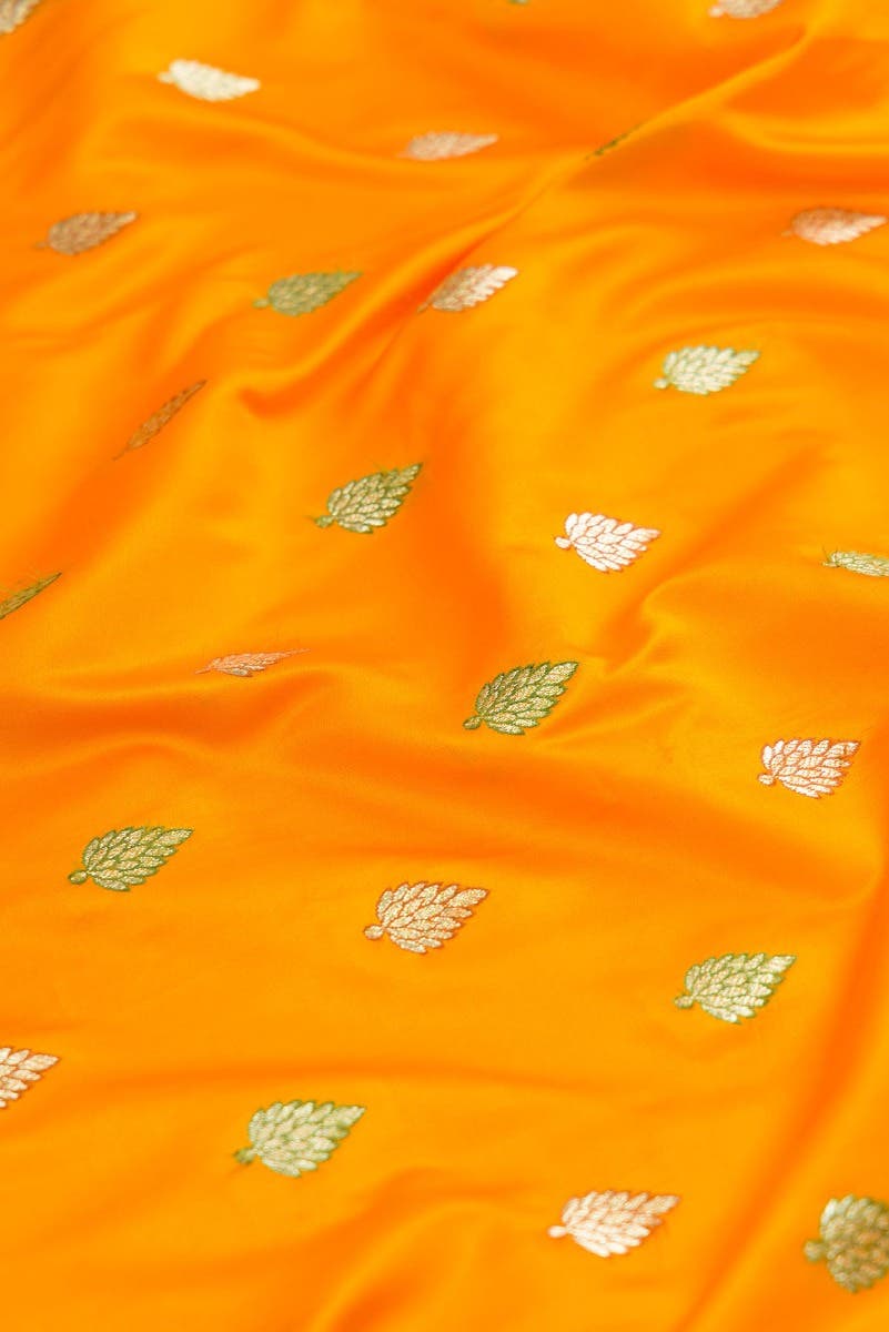 Yellow Dual Tone Blended Banarasi Silk Saree