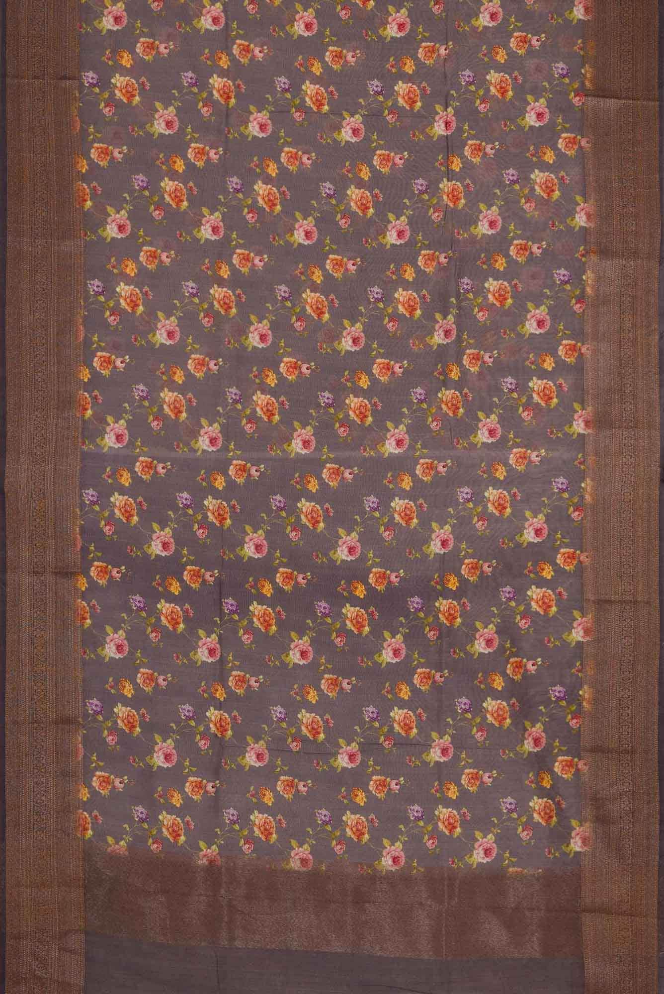 Burgundy Dual Tone Chanderi Silk Saree