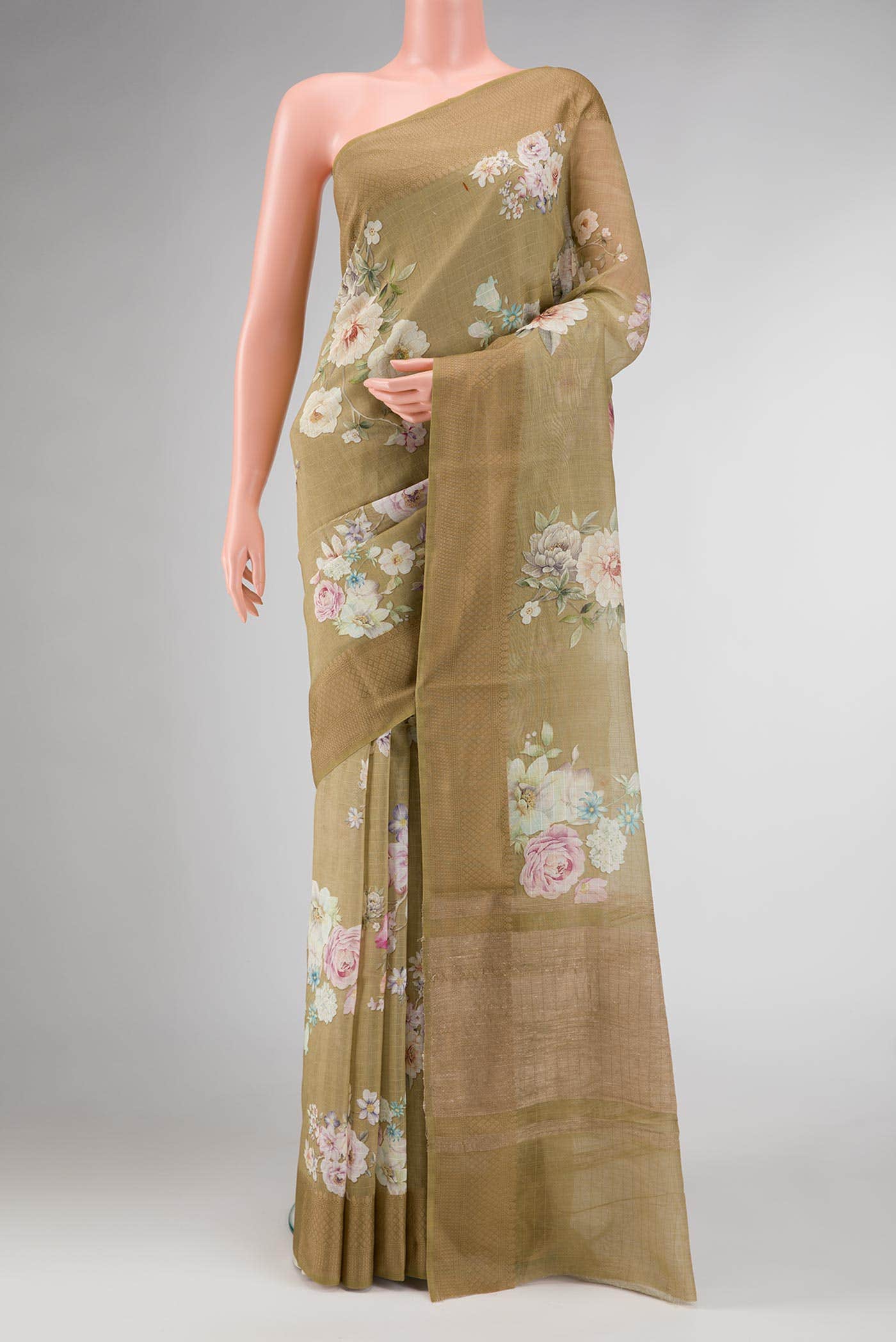 Light Green Dual Tone Chanderi Silk Saree