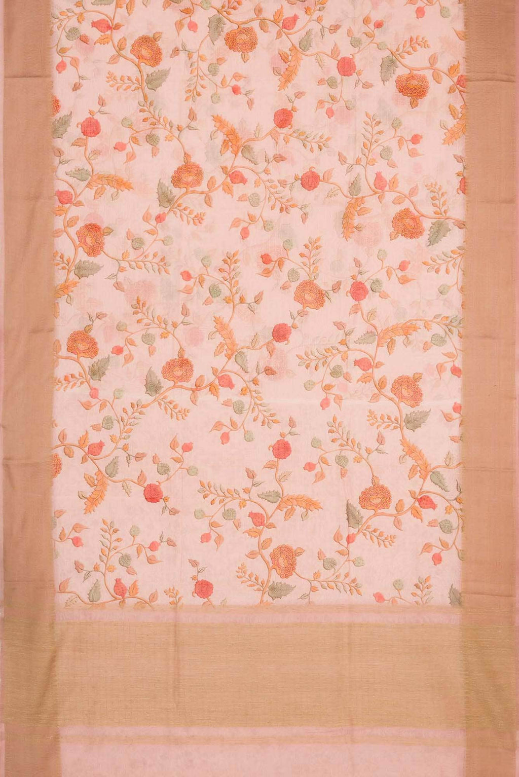 Peach Dual Tone Chanderi Silk Saree