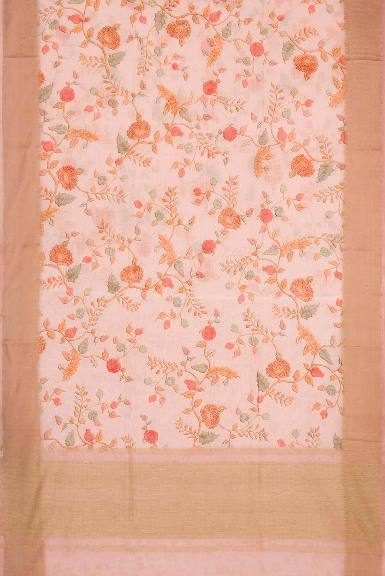 Peach Dual Tone Chanderi Silk Saree