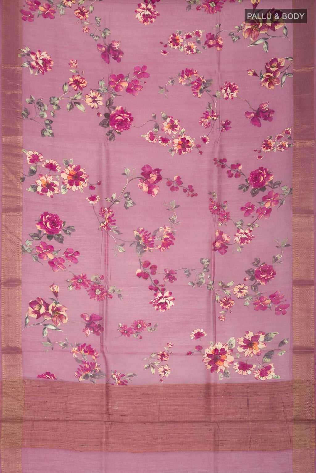 Pink Bhagalpuri Tussar Silk Saree