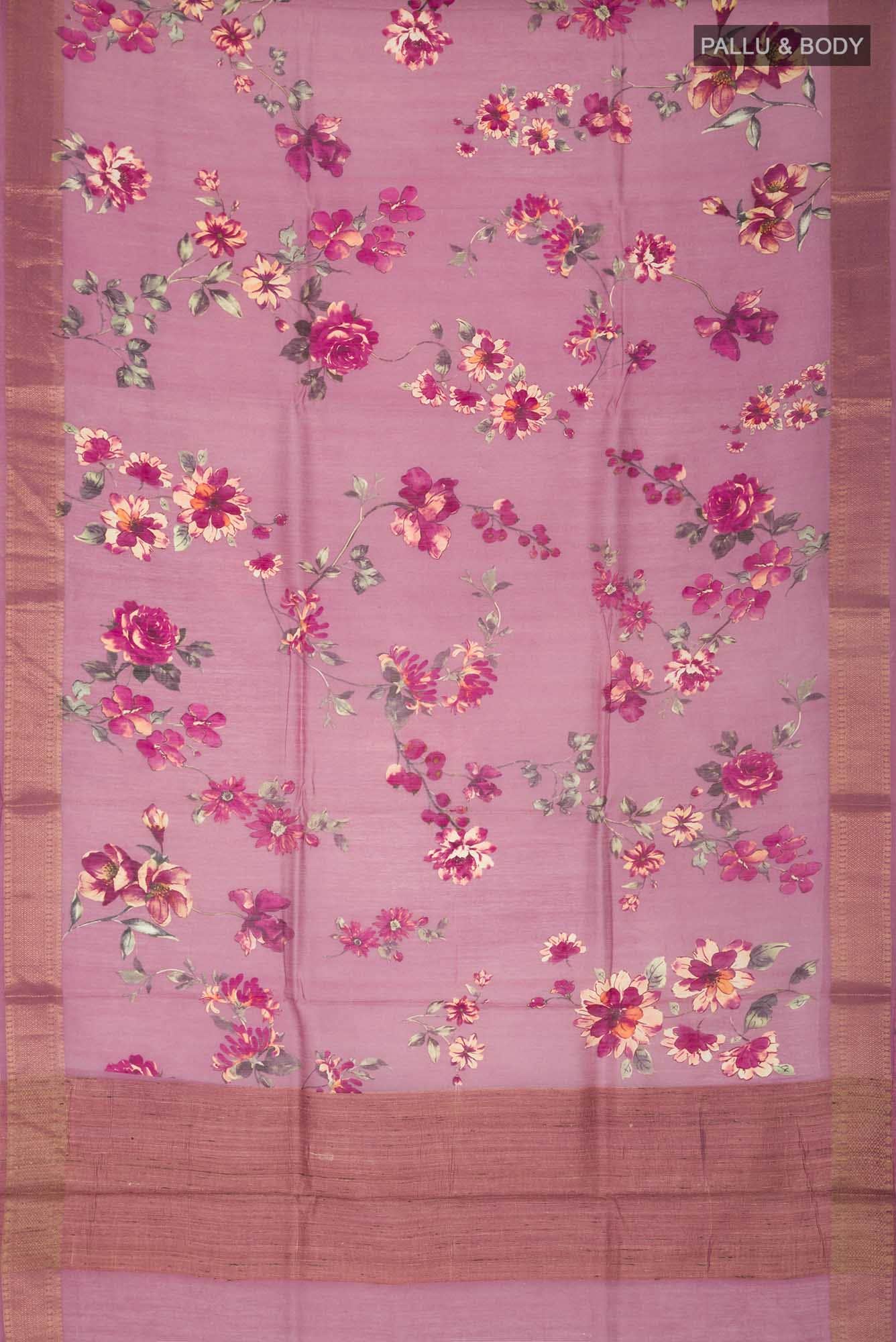 Pink Bhagalpuri Tussar Silk Saree
