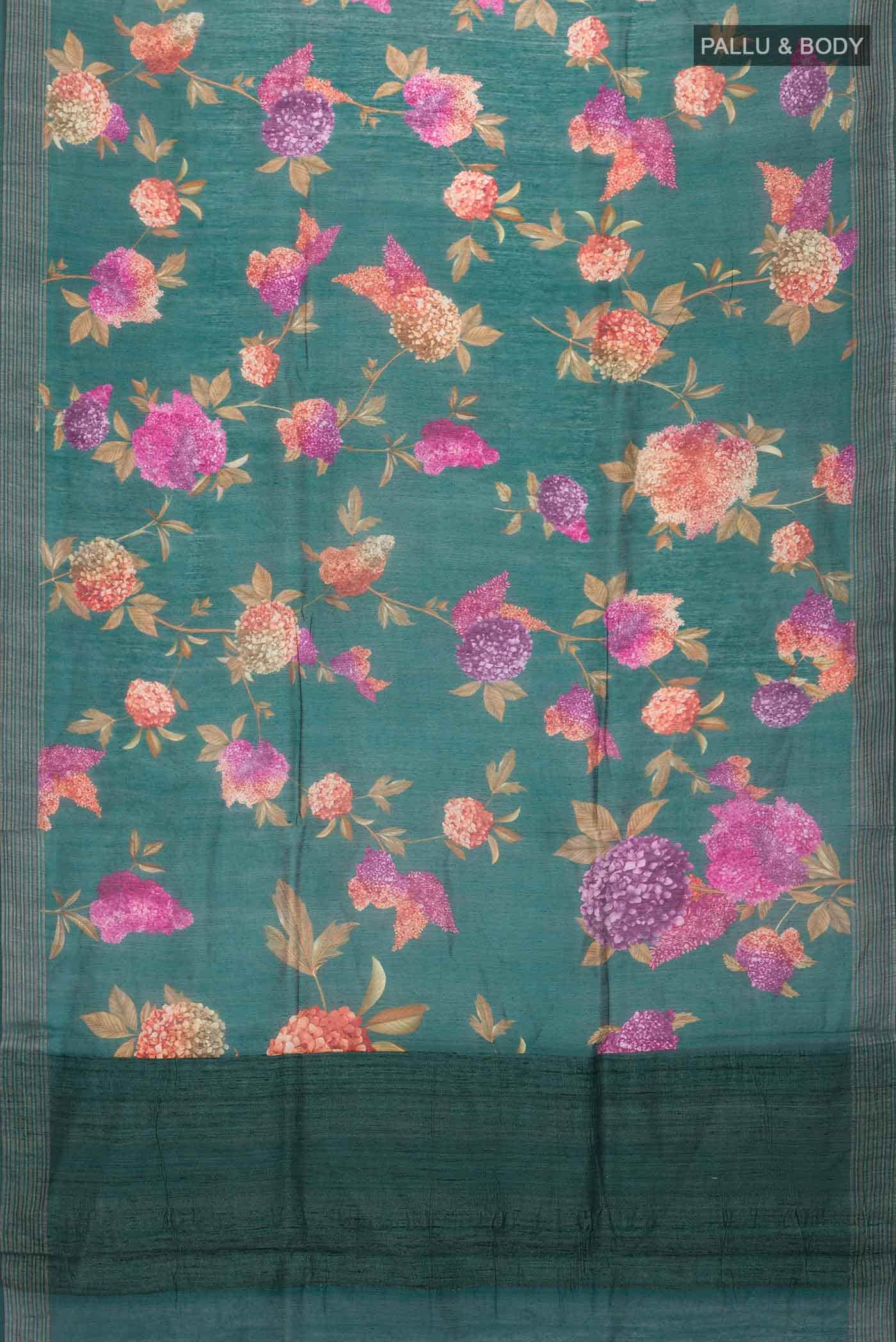 Green Tussar Silk Saree