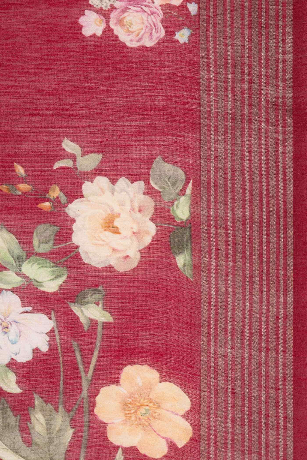 Maroon Dual Tone Chanderi Silk Saree