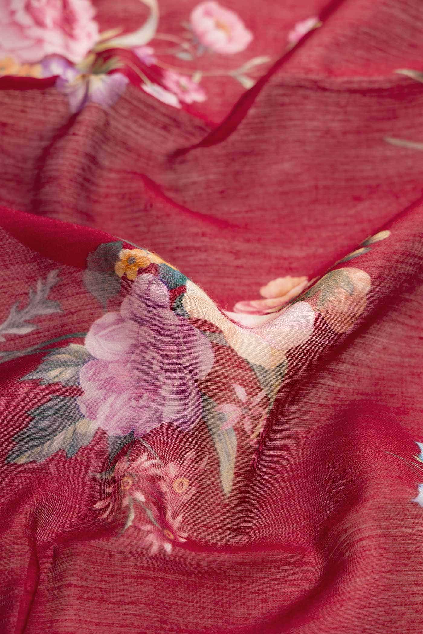Maroon Dual Tone Chanderi Silk Saree