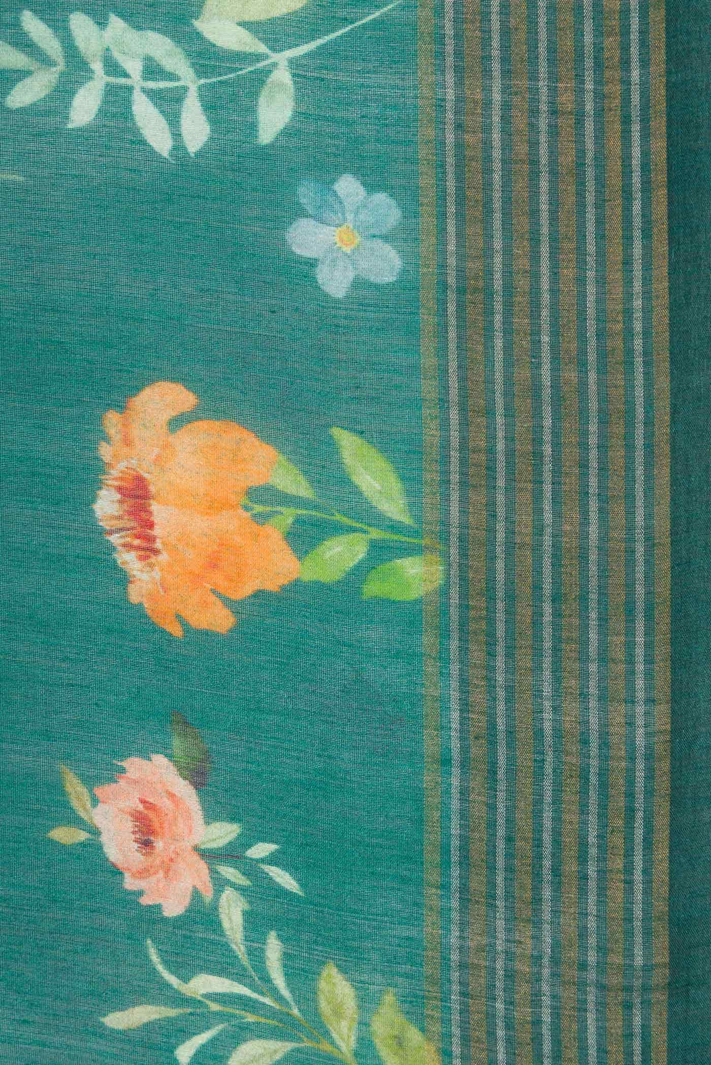 Green Chanderi Silk Saree