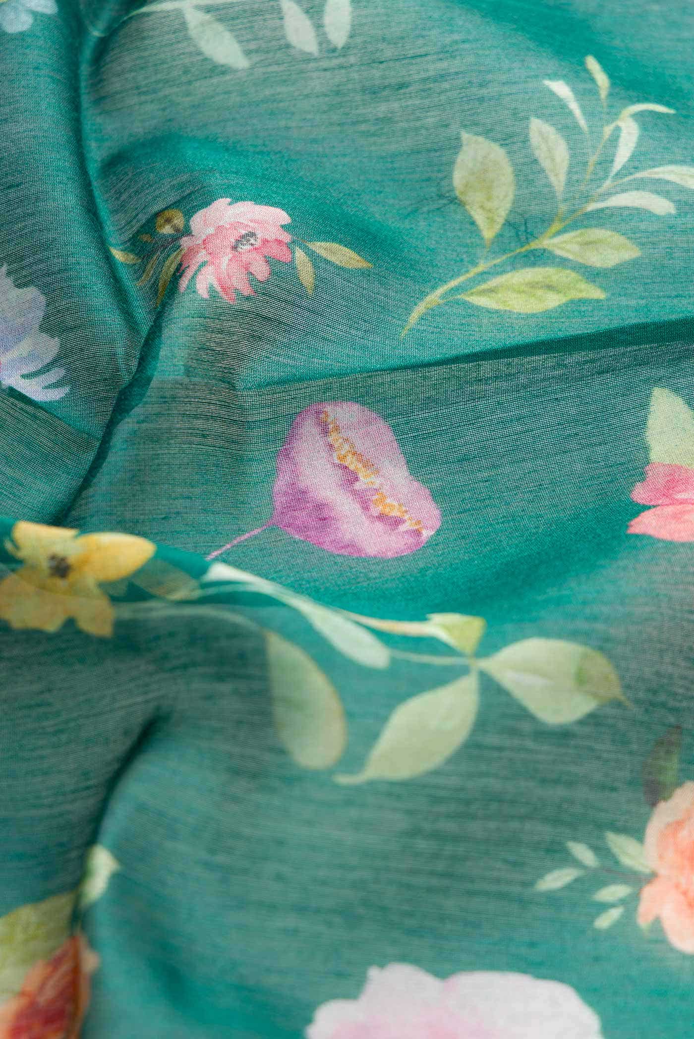 Green Chanderi Silk Saree