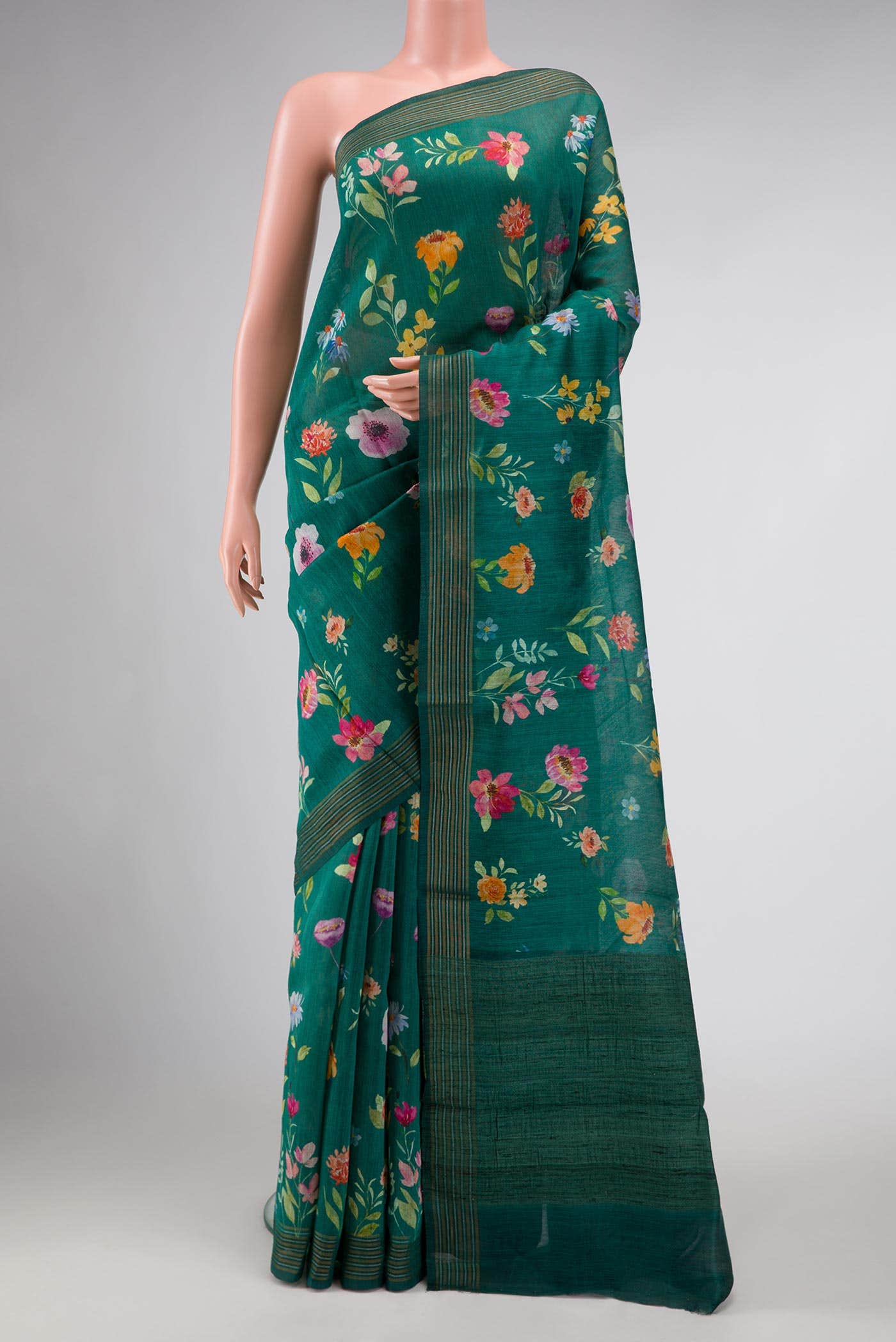 Green Chanderi Silk Saree