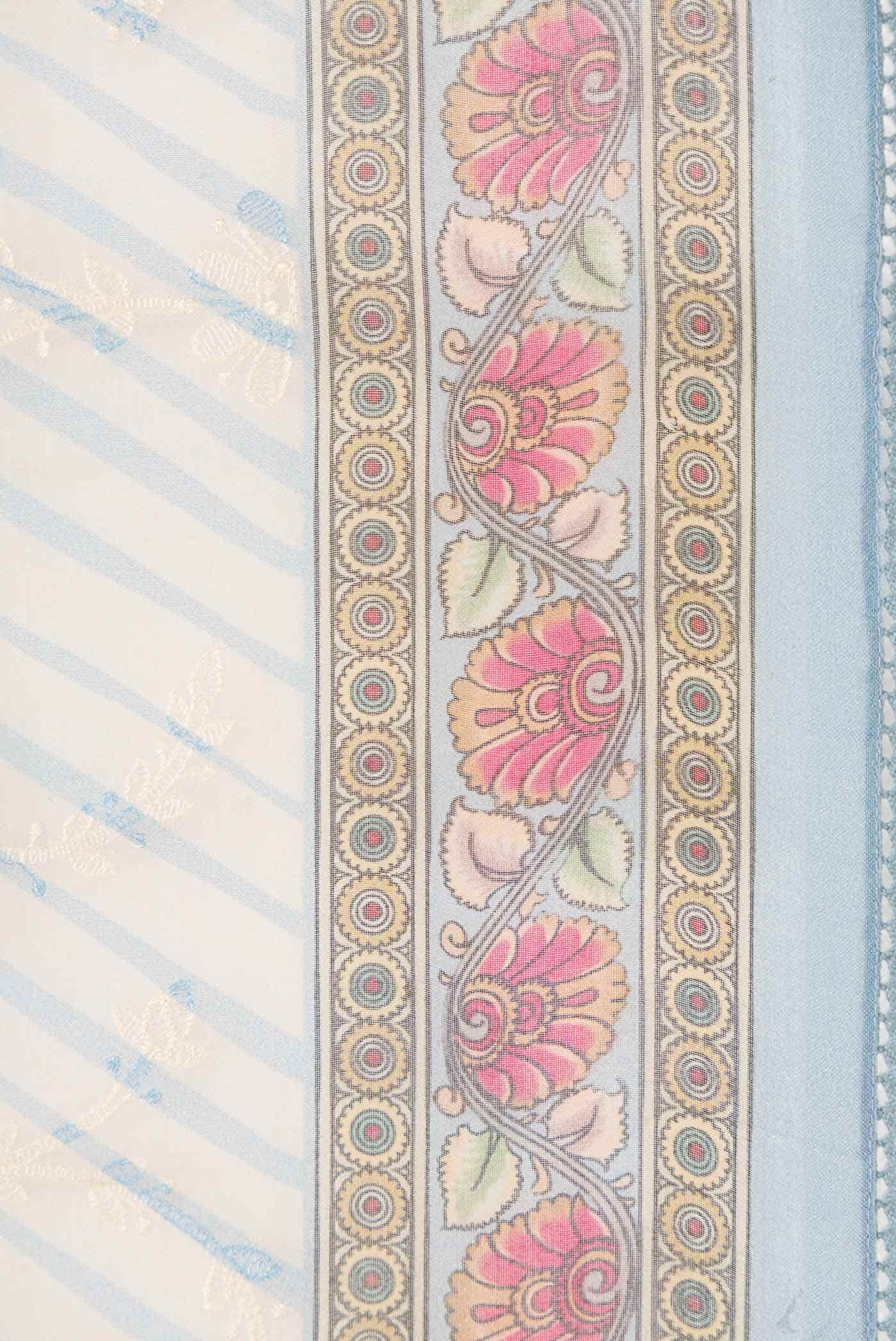 Beige Organza Silk Saree