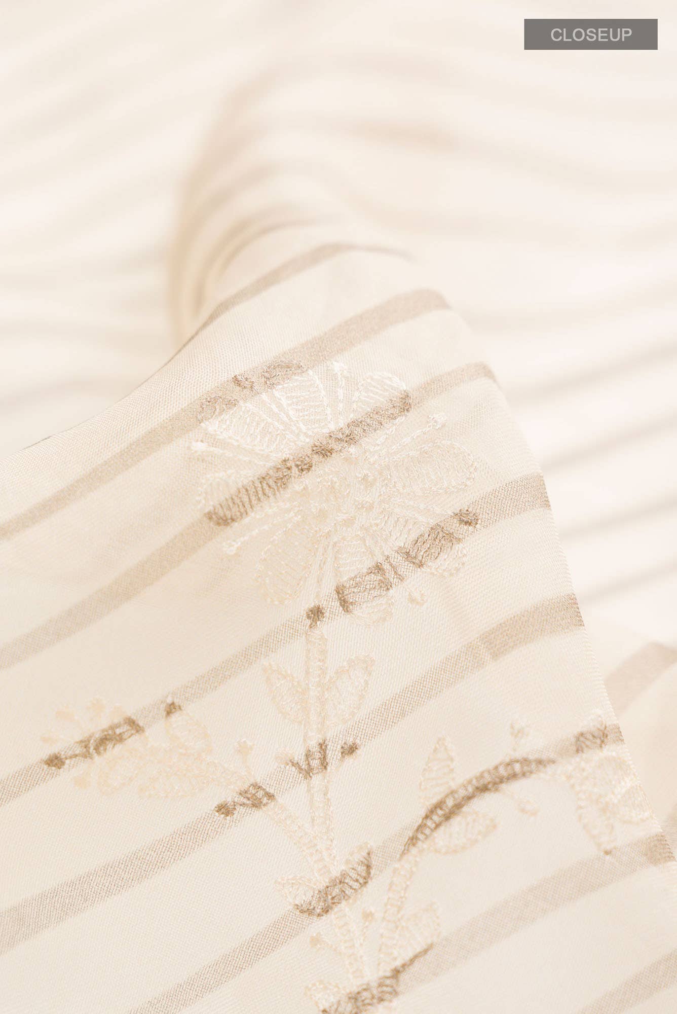 Beige Organza Silk Saree