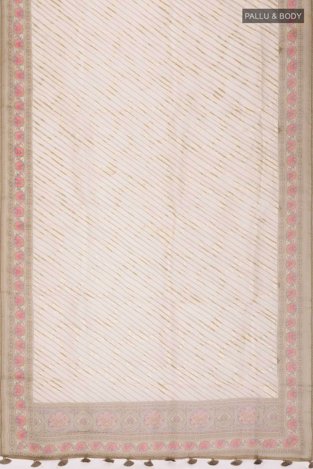 Beige Organza Silk Saree