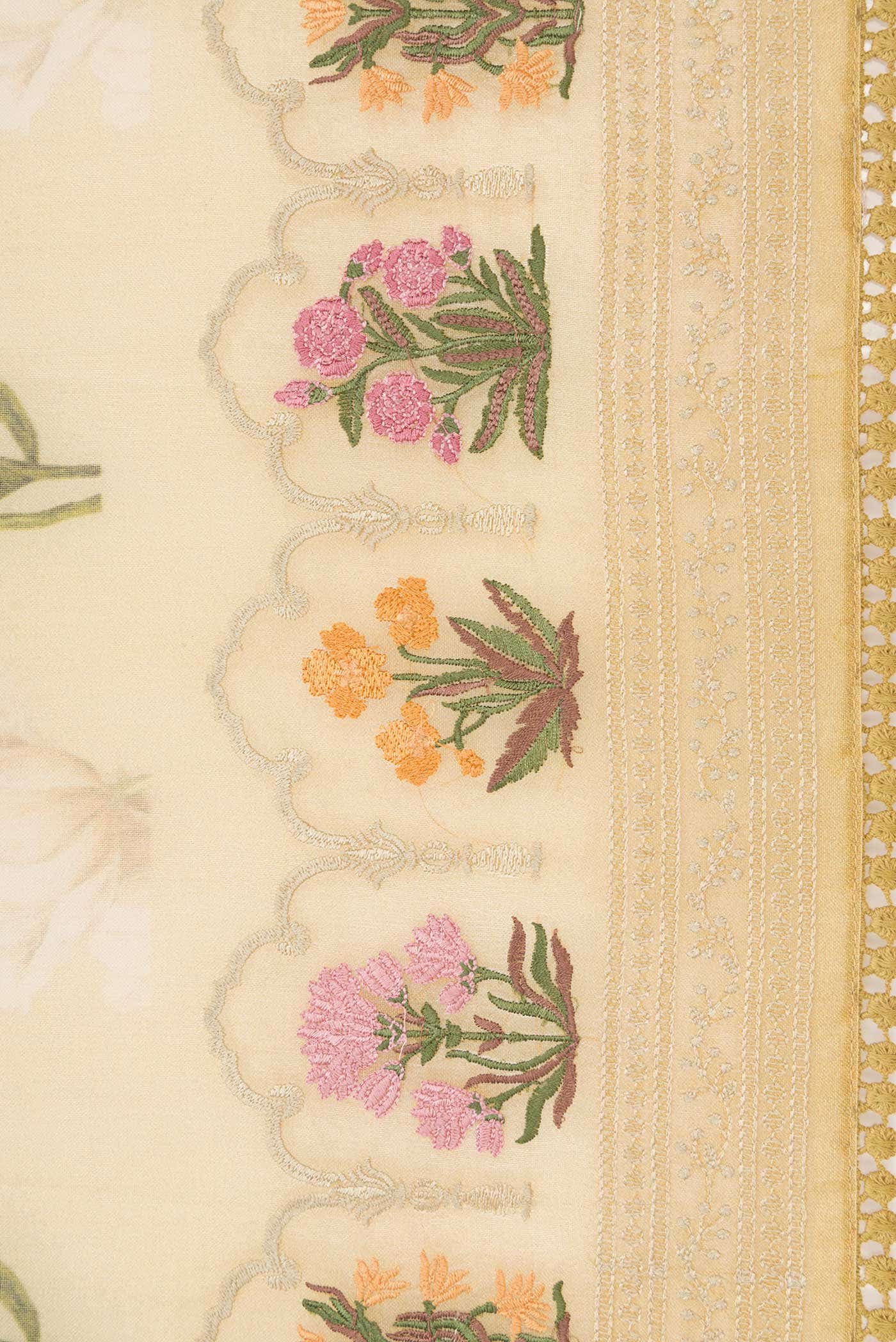 Sandal Organza Silk Saree