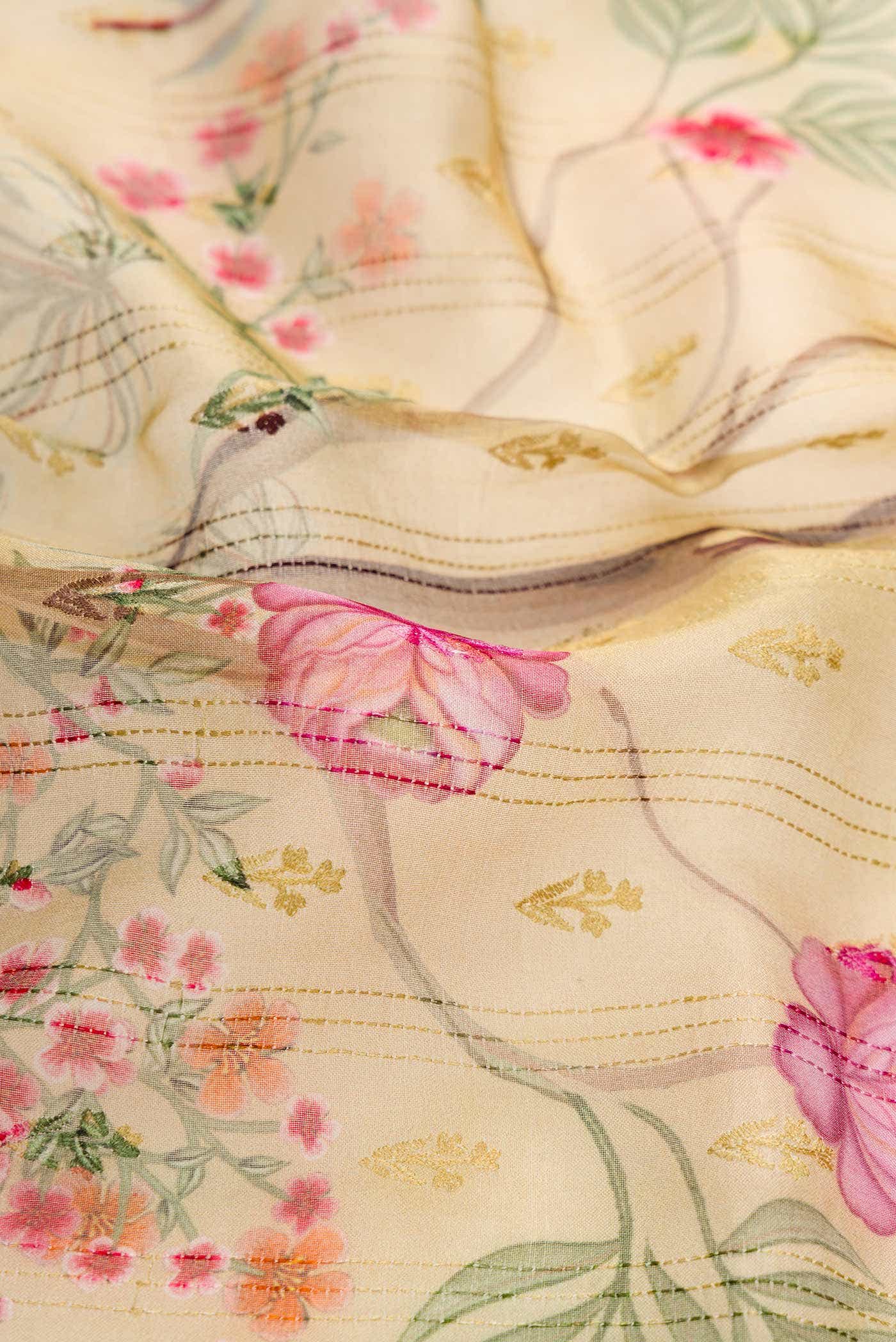 Gold Organza Silk Saree