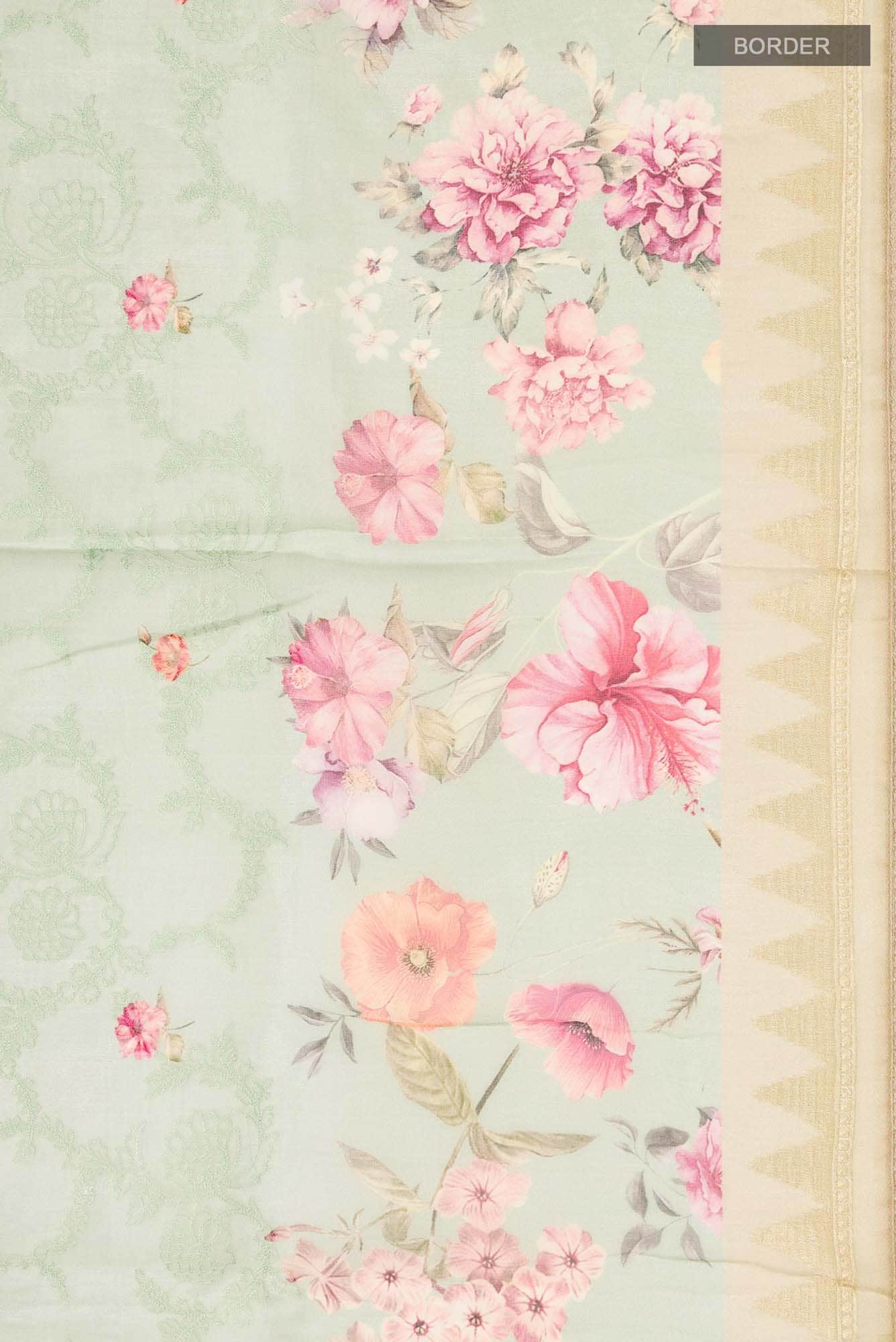 Light Green Organza Silk Saree