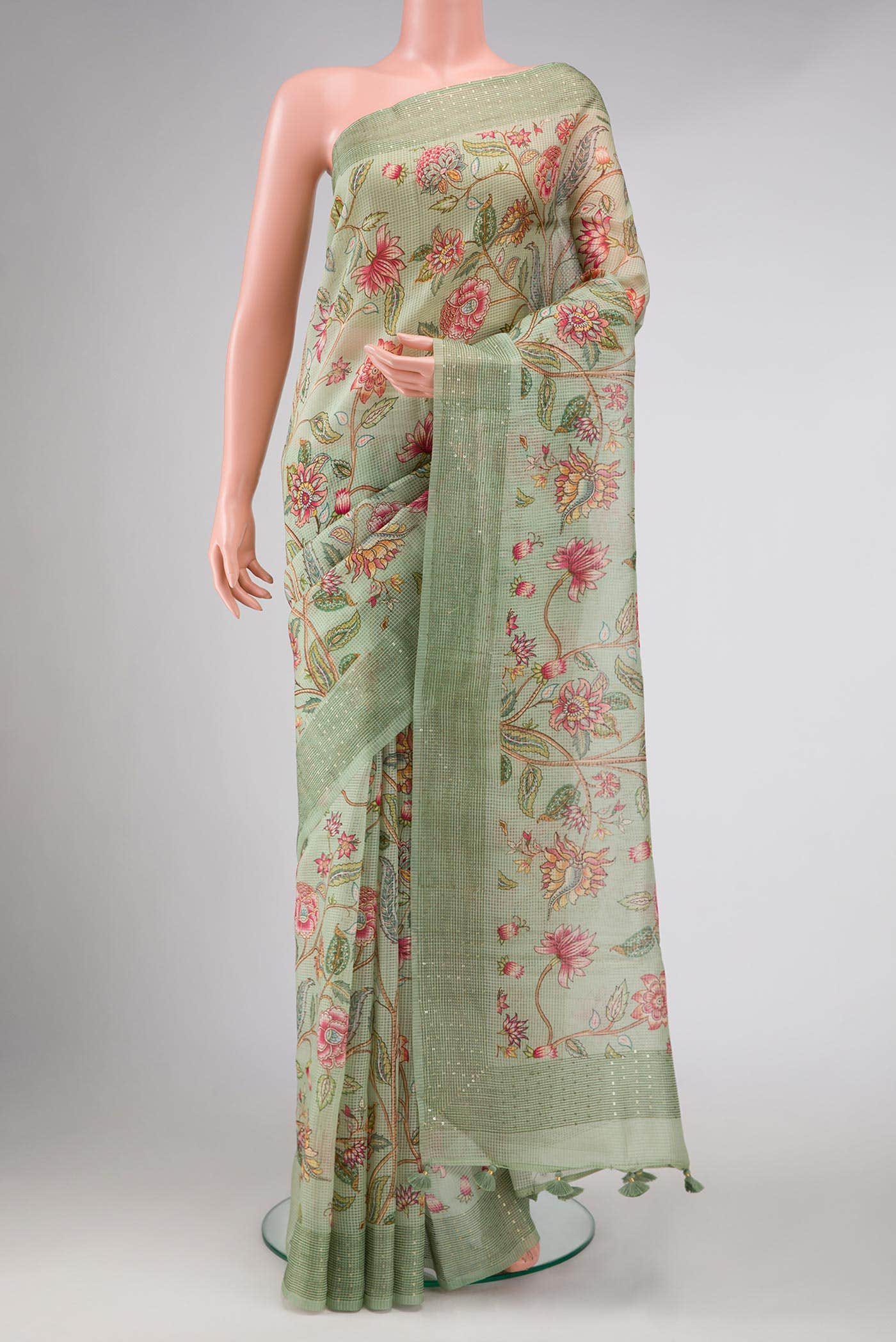 Green Organza Silk Saree