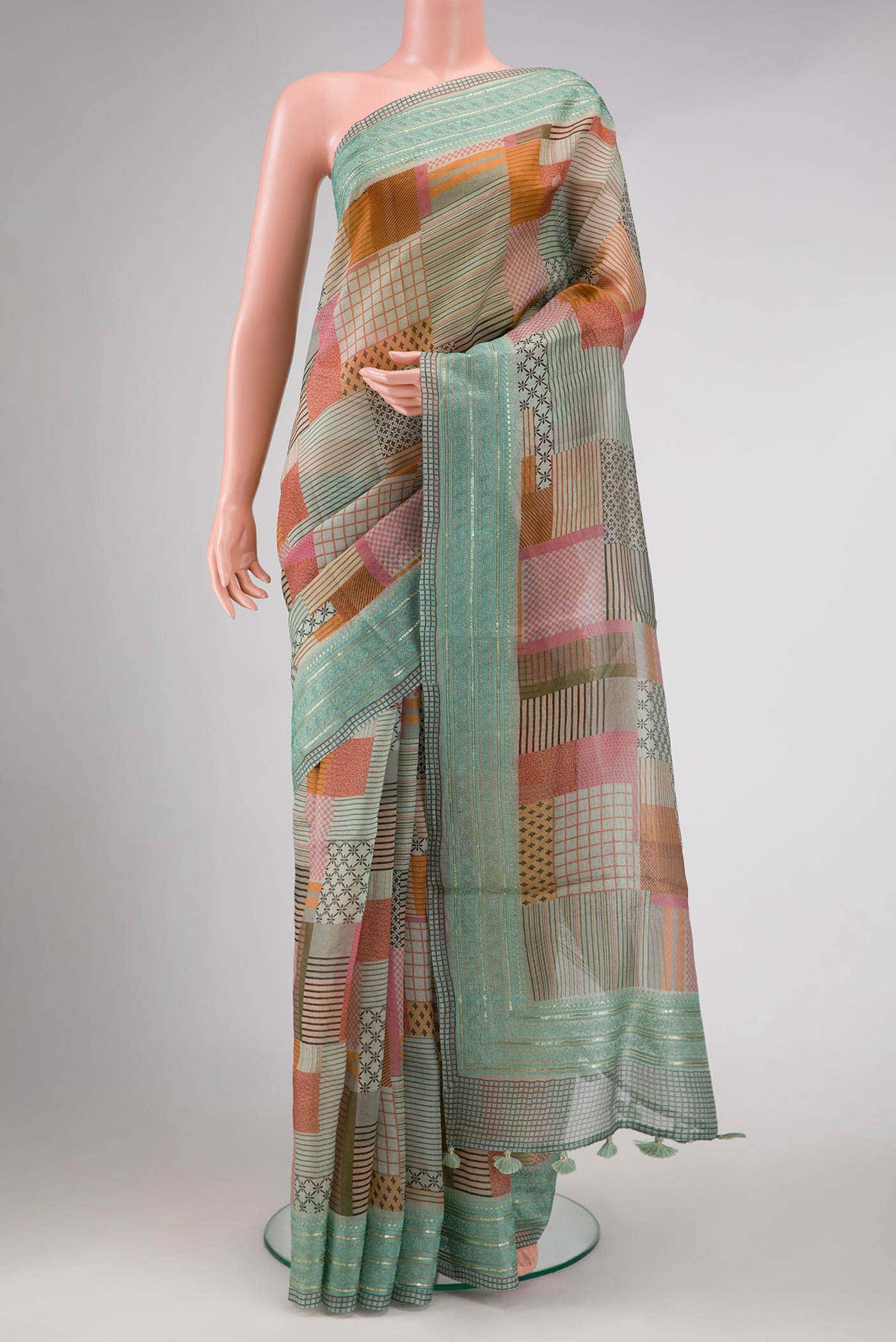 Light Green Organza Silk Saree