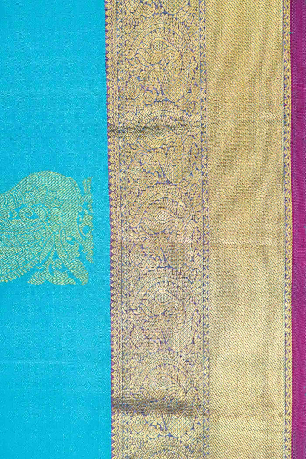 Sky Blue Dual Tone Kanchipuram Silk Saree