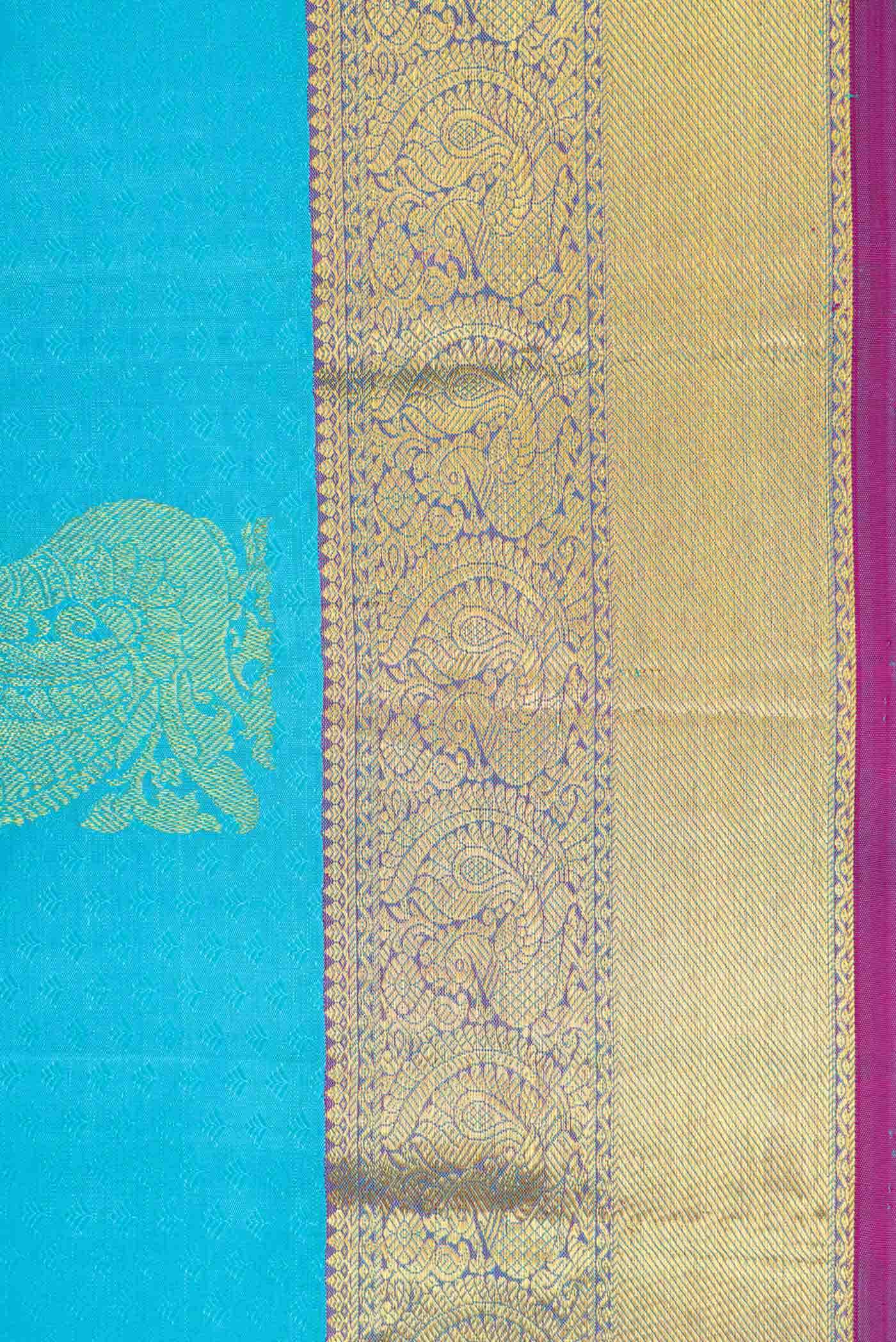 Sky Blue Dual Tone Kanchipuram Silk Saree