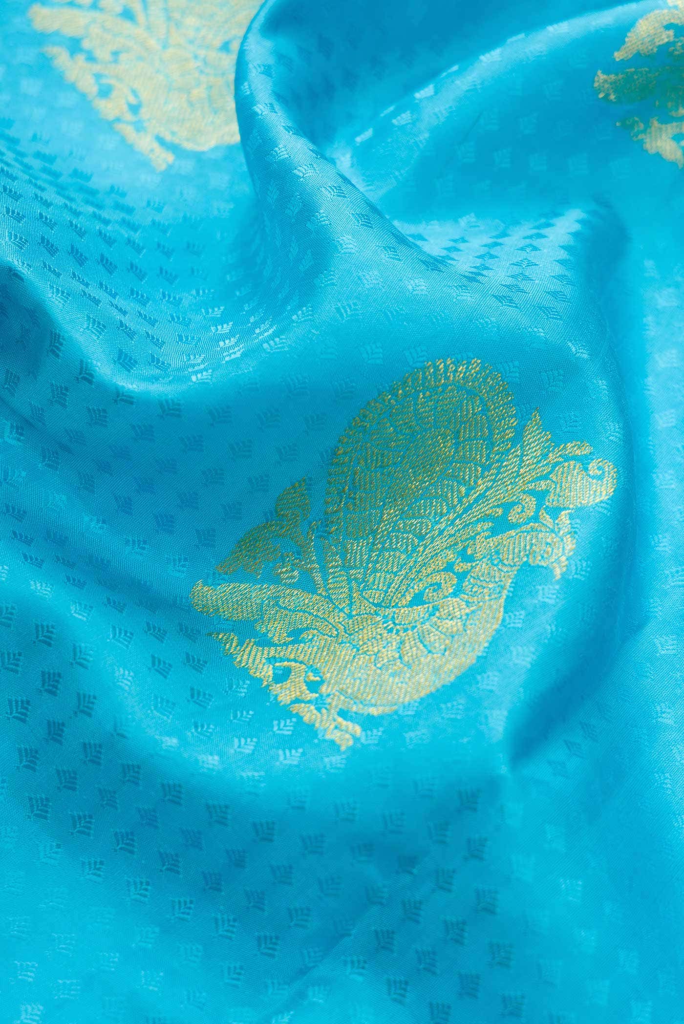 Sky Blue Dual Tone Kanchipuram Silk Saree