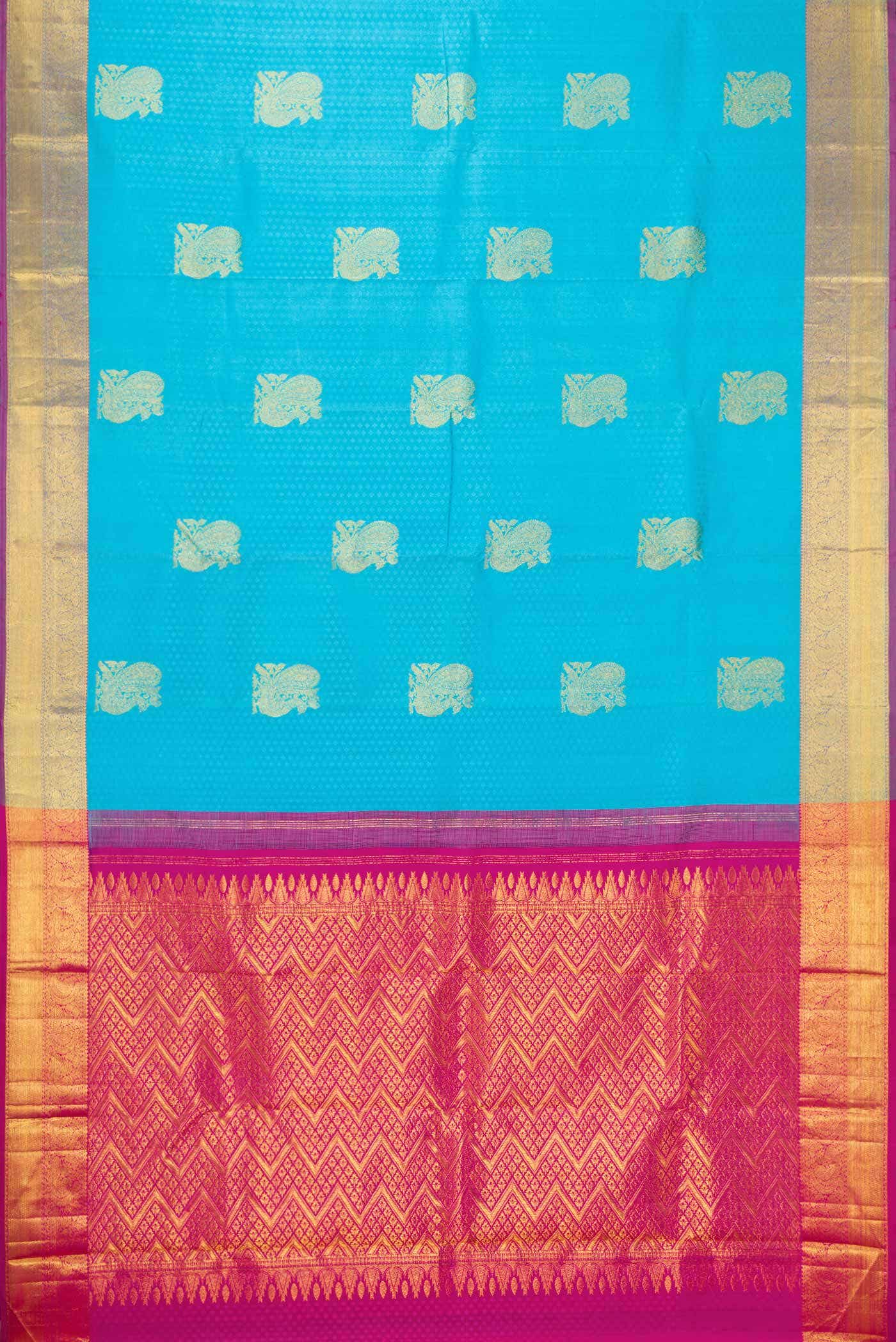 Sky Blue Dual Tone Kanchipuram Silk Saree