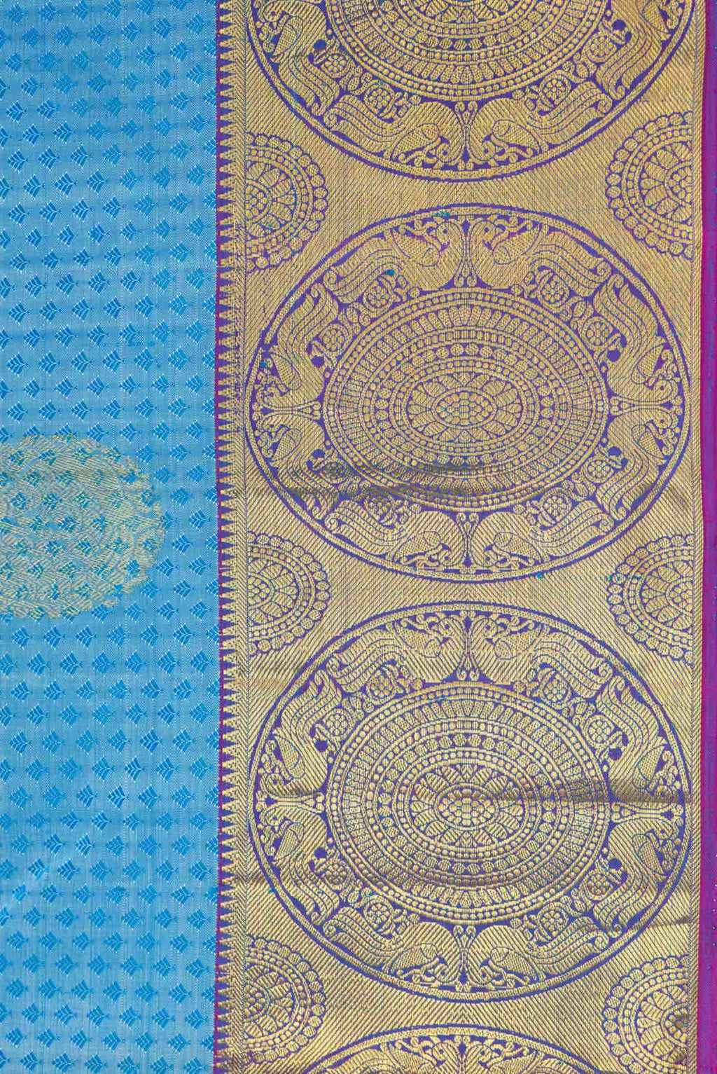 Sky Blue Dual Tone Kanchipuram Silk Saree