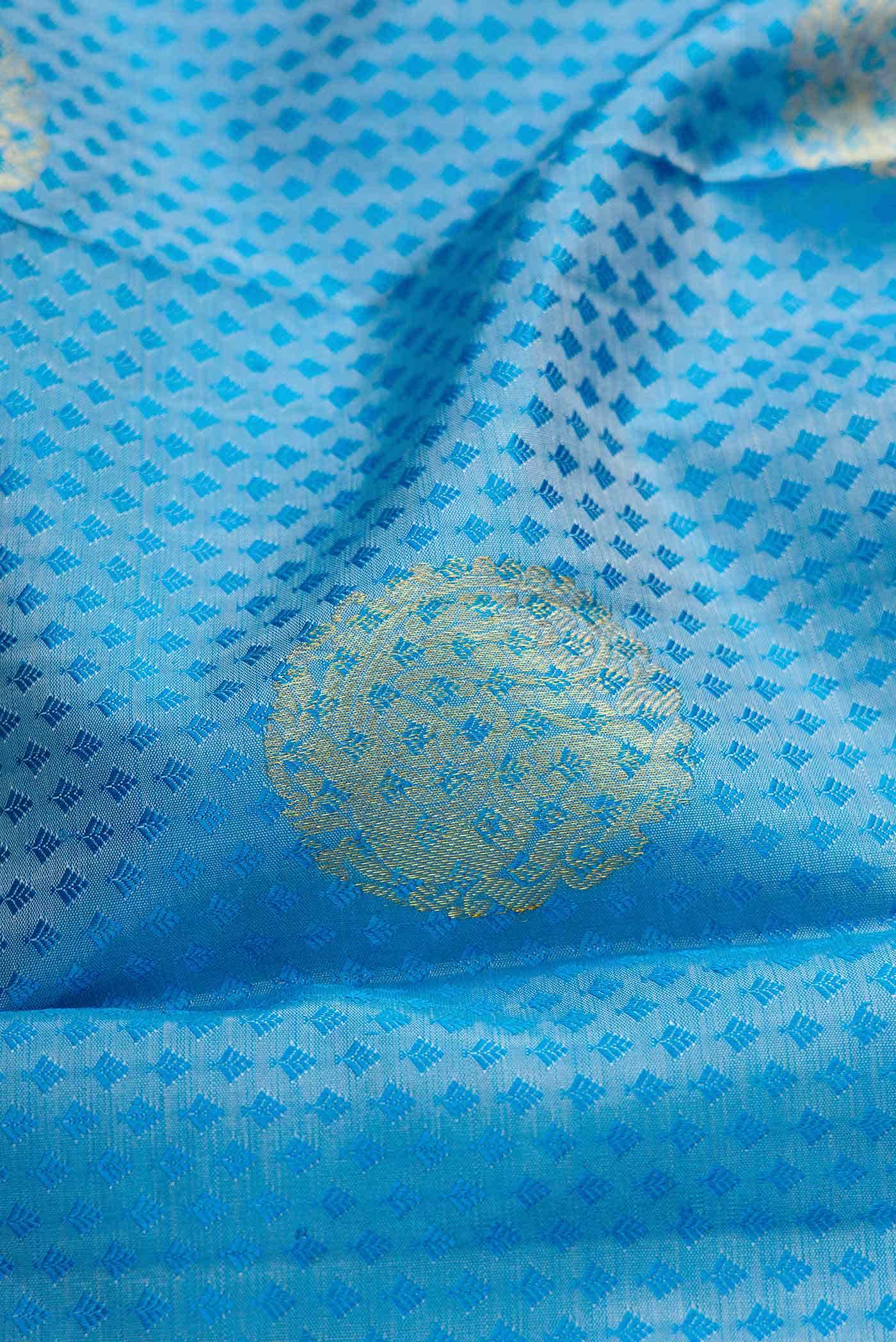 Sky Blue Dual Tone Kanchipuram Silk Saree