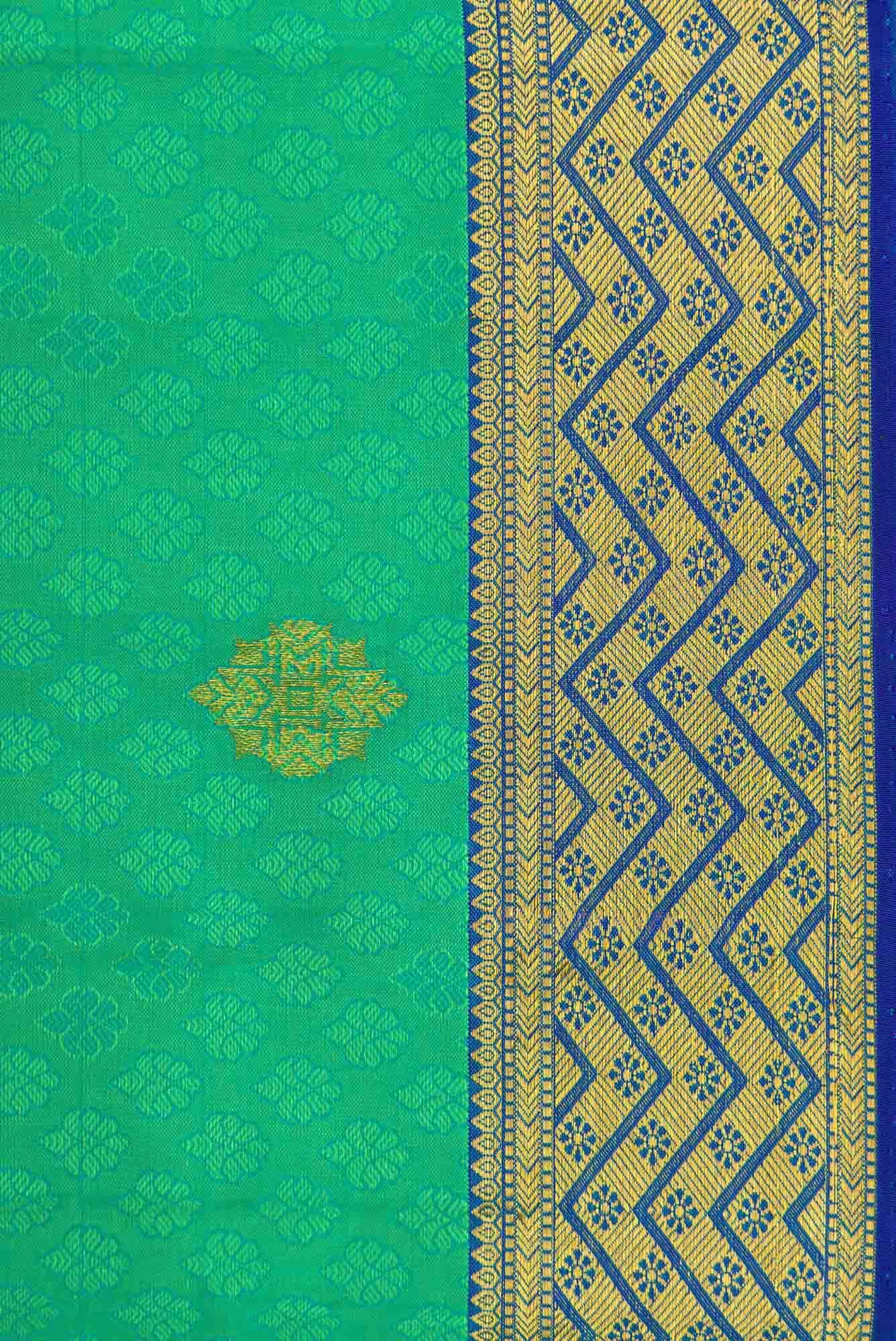 Sea Green Dual Tone Kanchipuram Silk Saree