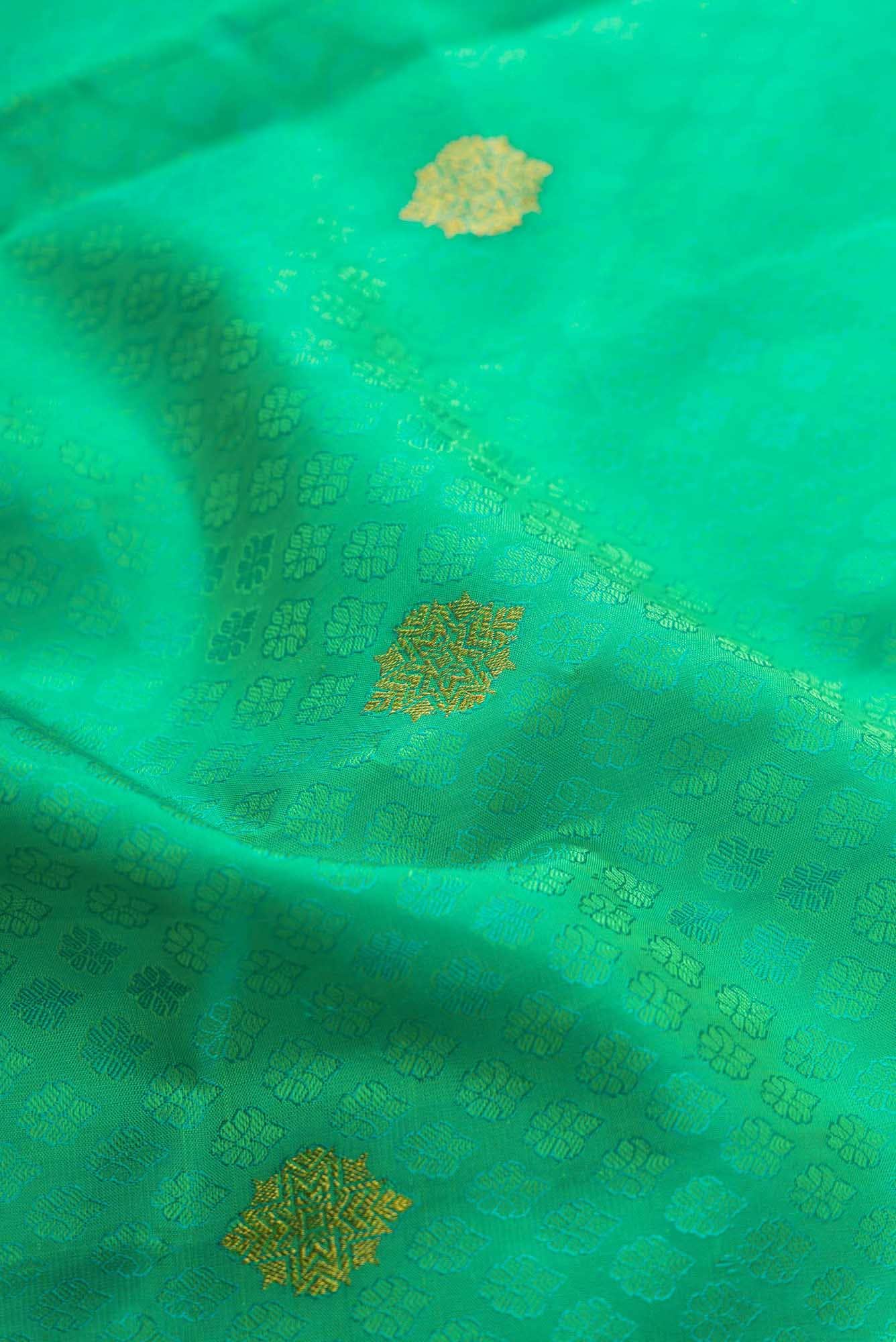 Sea Green Dual Tone Kanchipuram Silk Saree