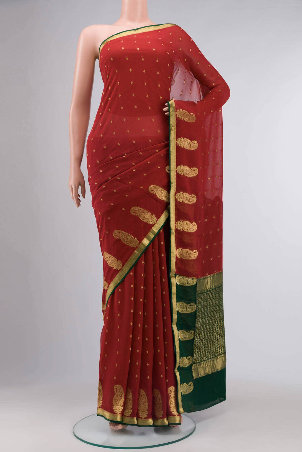 Maroon Georgette Saree