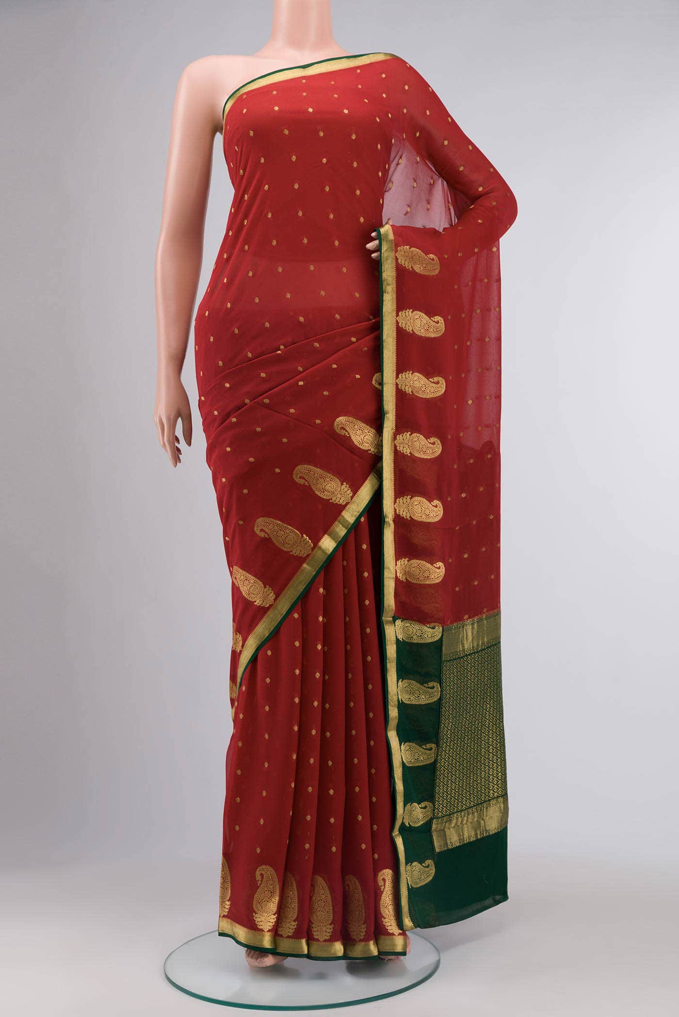 Maroon Georgette Saree