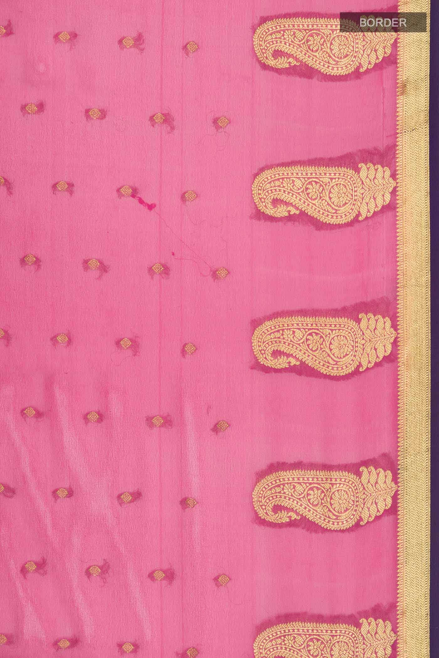 Pink Mysore Georgette Saree