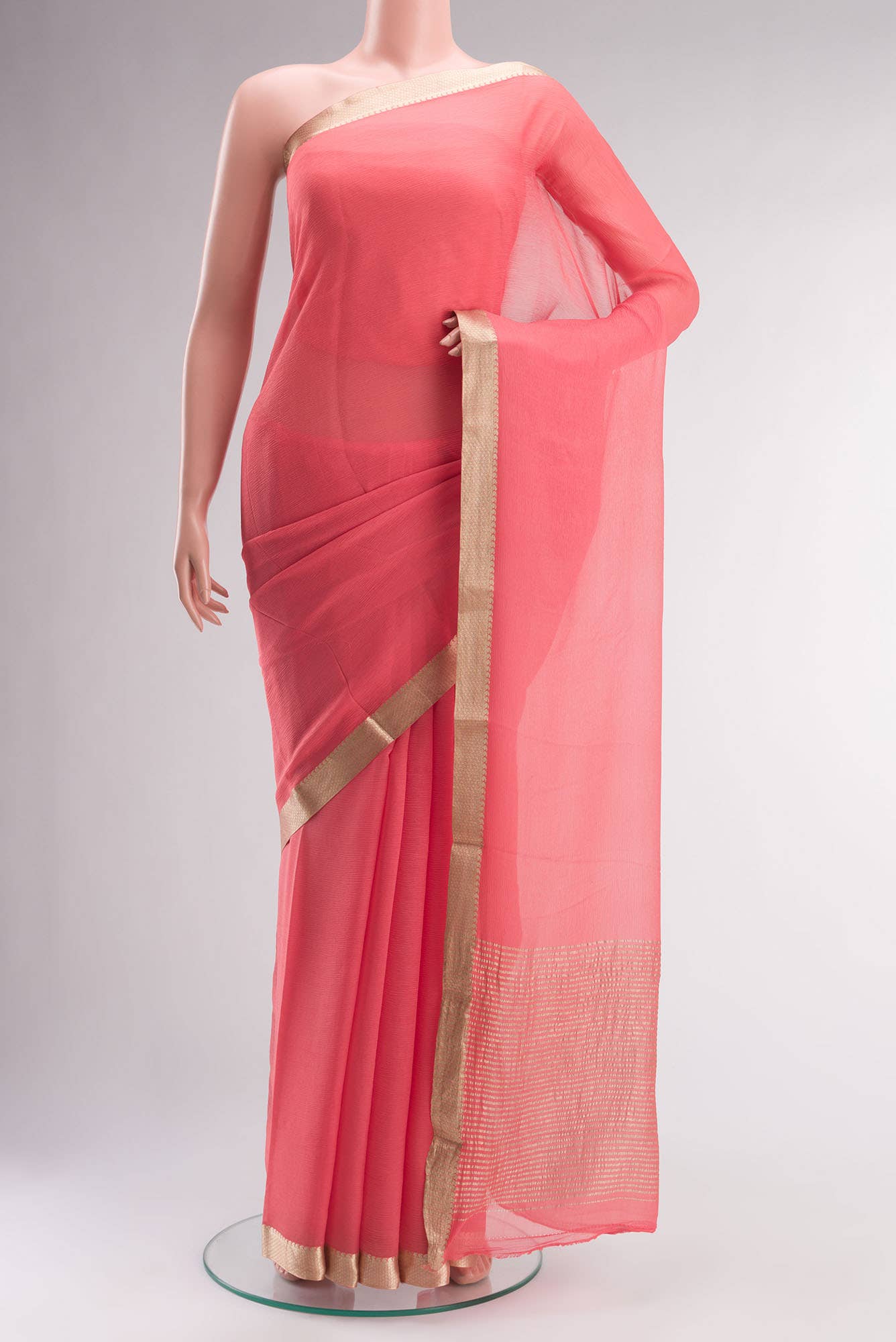 Coral Mysore Chiffon Saree