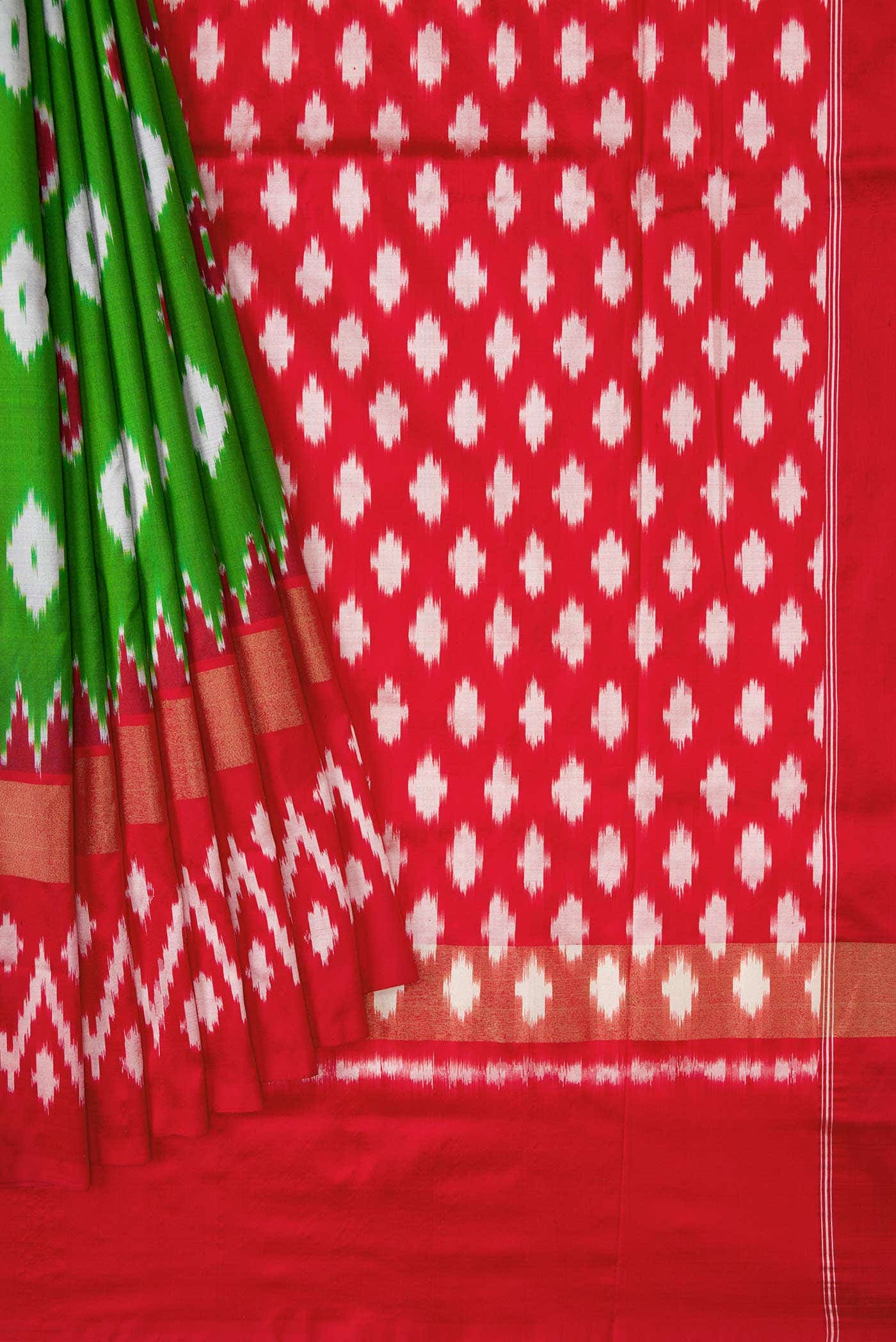 Green Double Ikat Saree